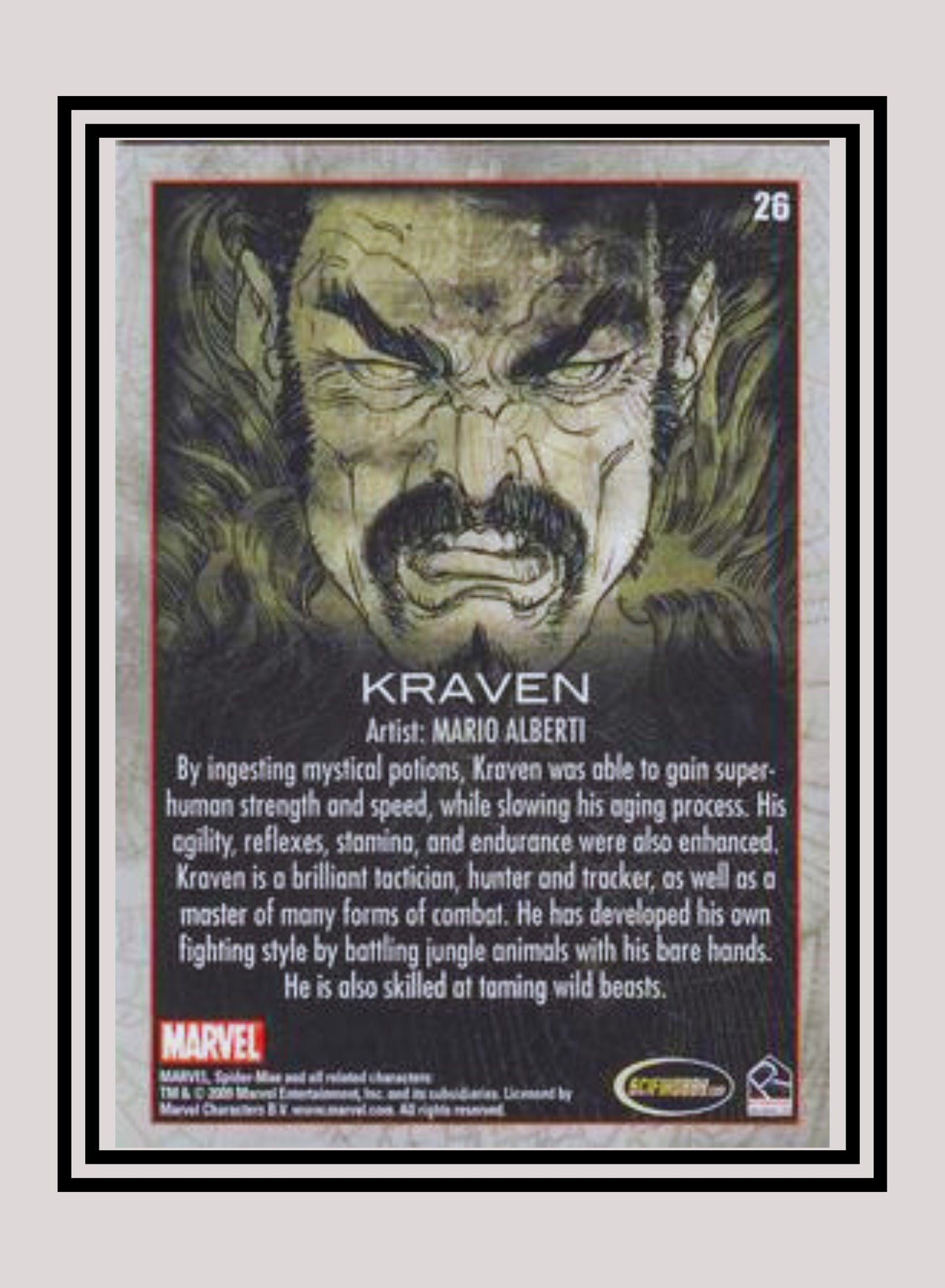 Marvel! 1x Kraven - Base (#26 - 2009 Rittenhouse Spiderman Archives)