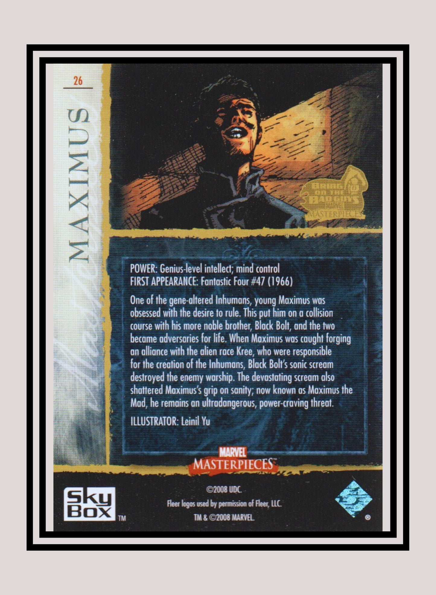 Marvel! 1x Maximus - Base (#26 - 2008 Upper Deck Marvel Masterpieces Series 3)