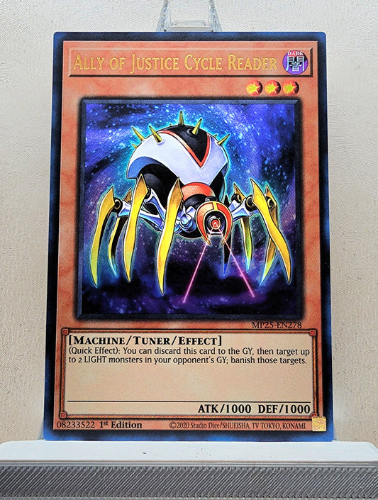 Yugioh! 1x Ally of Justice Cycle Reader (MP25 - Ultra Rare) 1st Edition