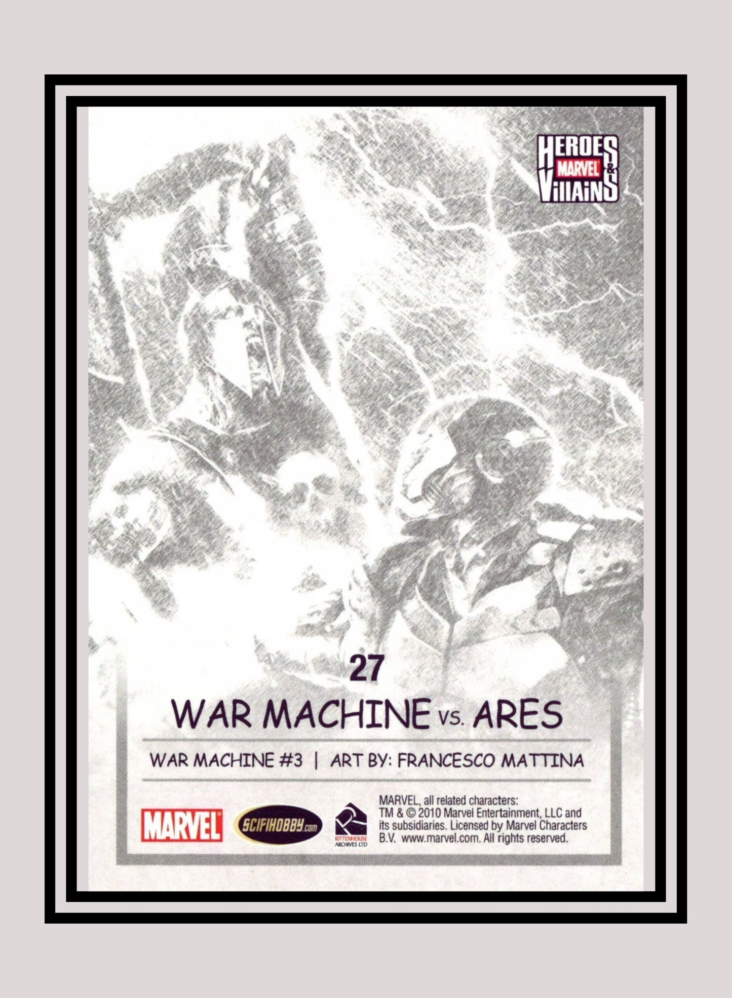 Marvel! 1x War Machine vs. Ares - Base (#27 - 2010 Rittenhouse Marvel Heroes & Villains)