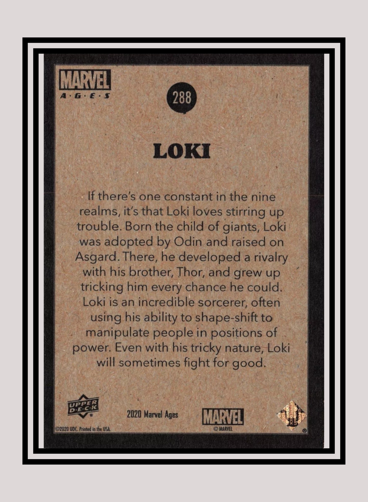 Marvel! 1x Loki - Base (#288 - 2020 Upper Deck Marvel Ages)