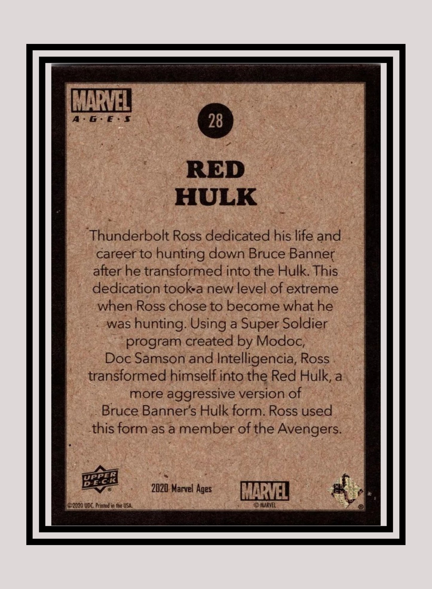 Marvel! 1x Red Hulk - Base (#028 - 2020 Upper Deck Marvel Ages)