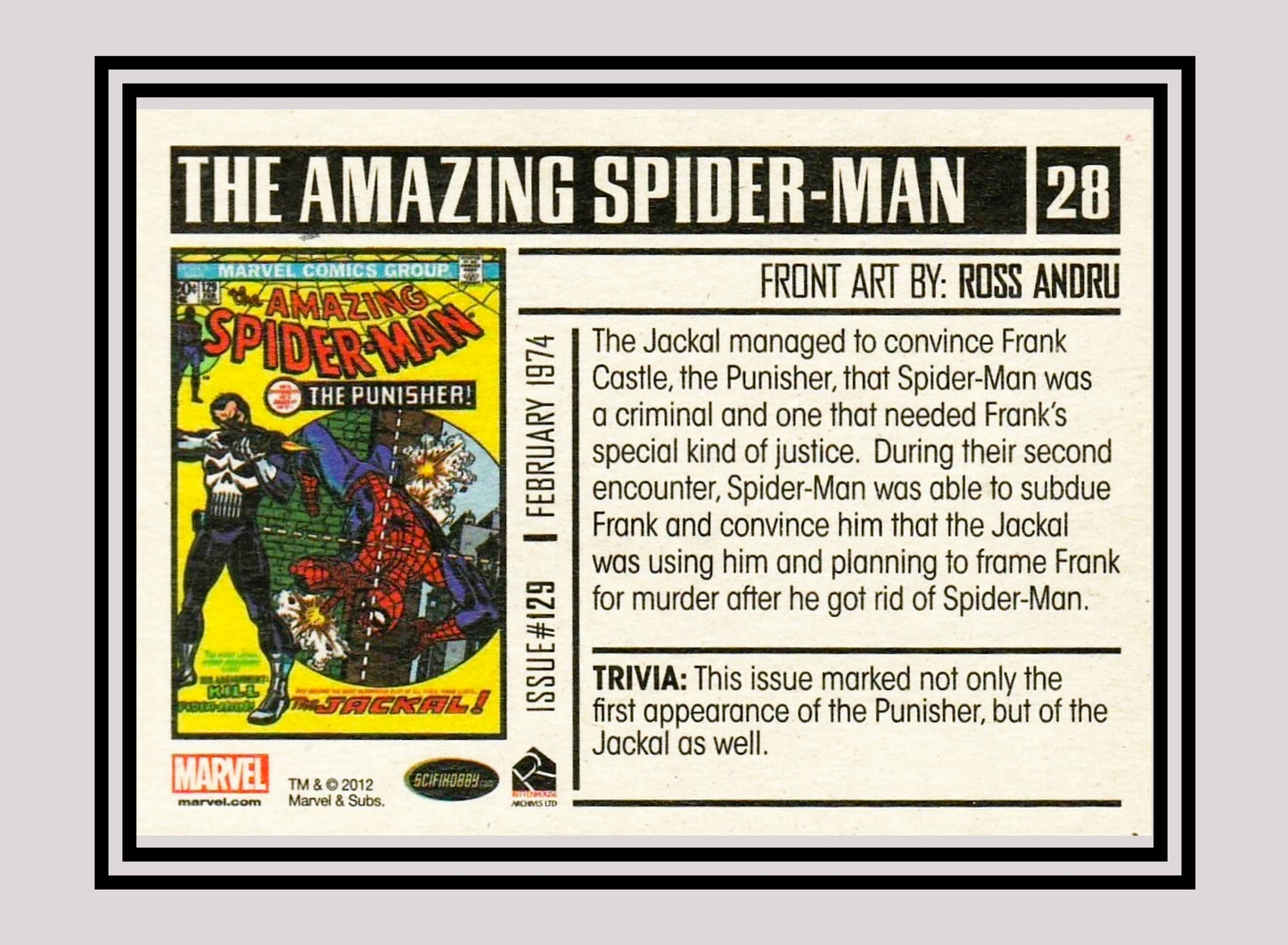 Marvel! 1x The Amazing Spider-Man #129 - Base (#28 - 2012 Rittenhouse Marvel Bronze Age)