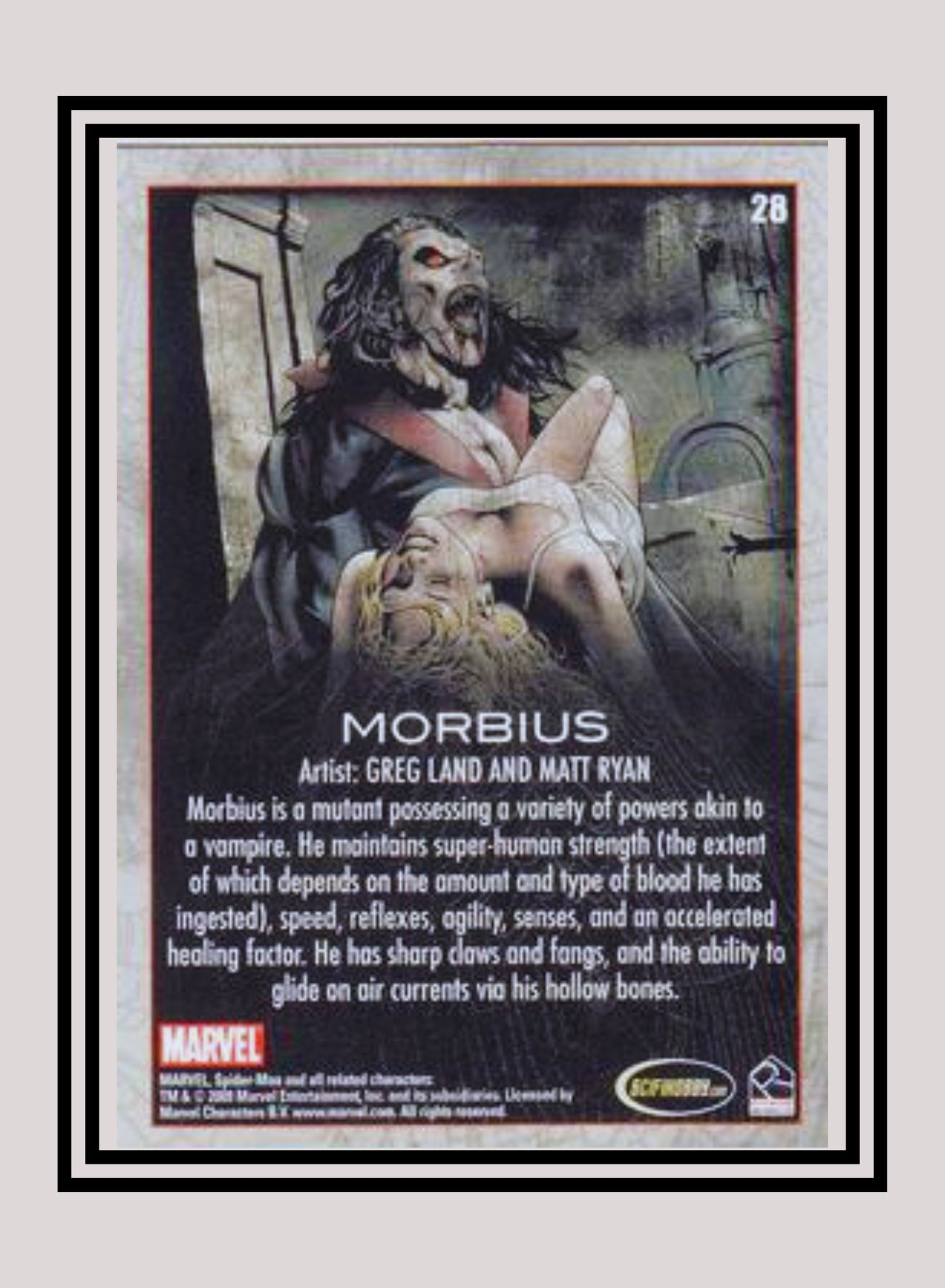 Marvel! 1x Morbius - Base (#28 - 2009 Rittenhouse Spiderman Archives)