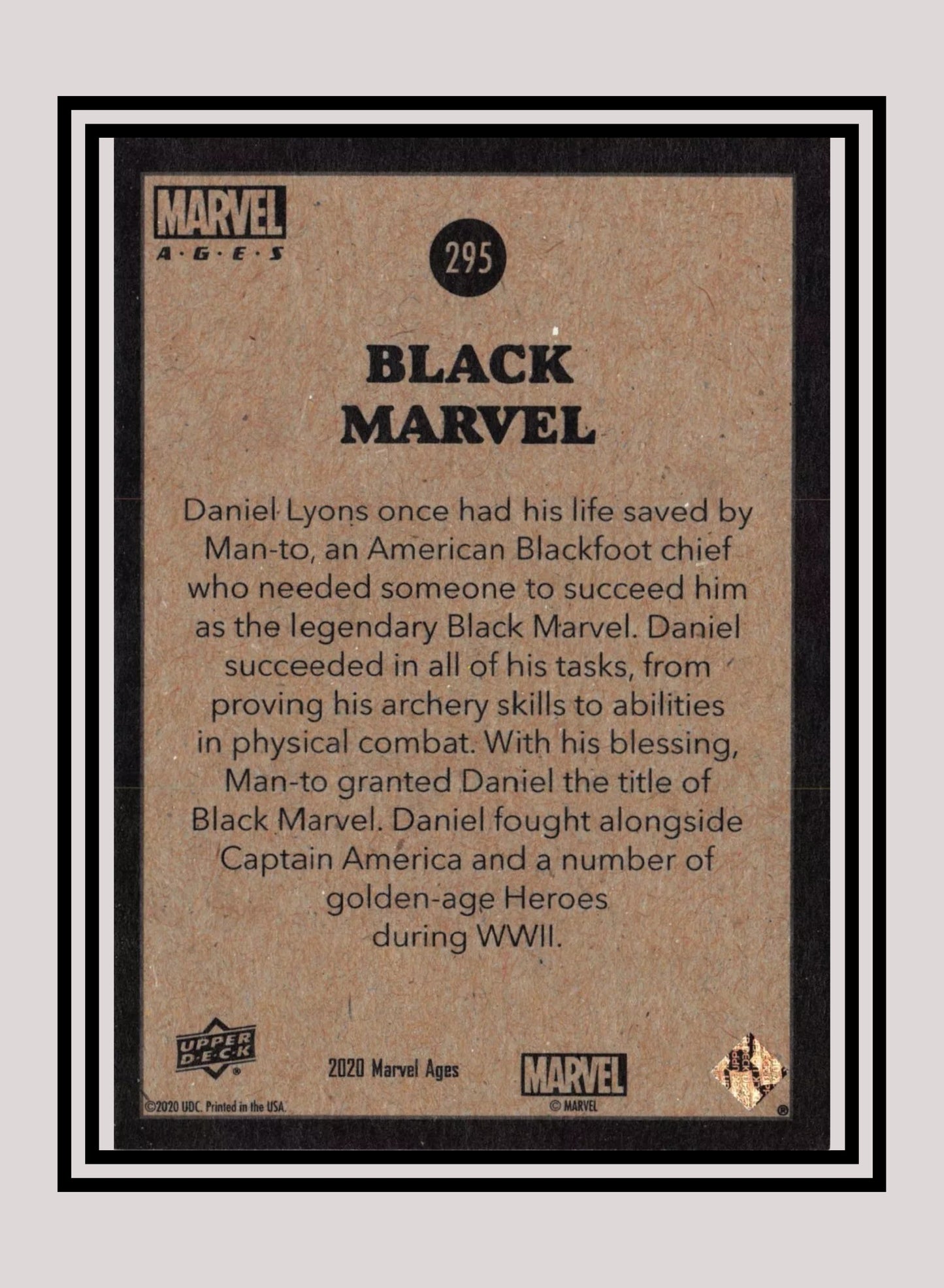 Marvel! 1x Black Marvel - Base (#295 - 2020 Upper Deck Marvel Ages)