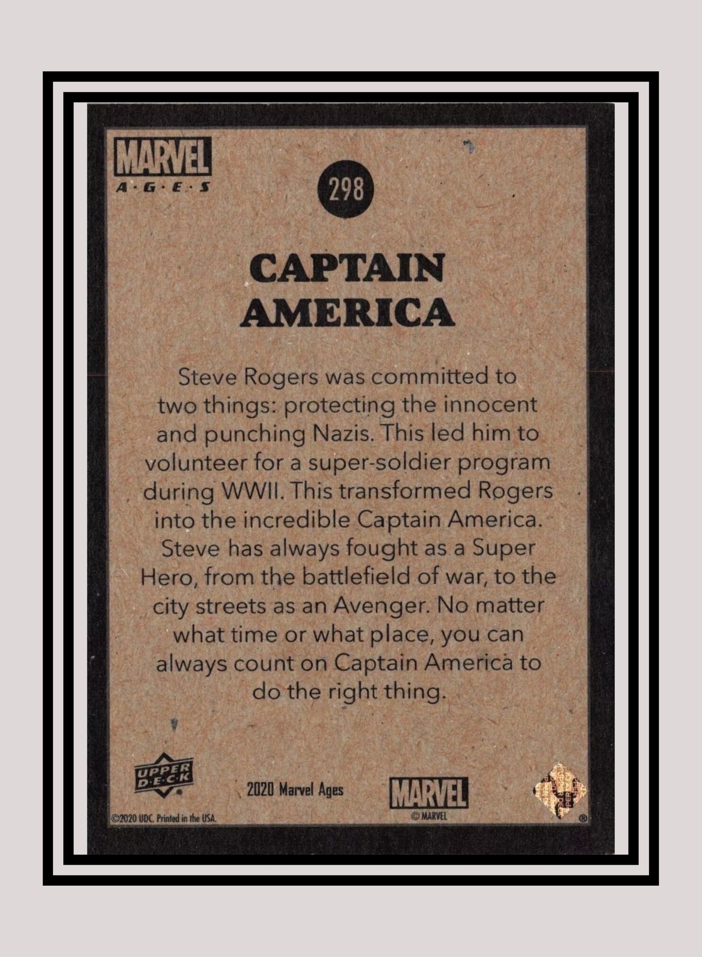 Marvel! 1x Captain America - Base (#298 - 2020 Upper Deck Marvel Ages)