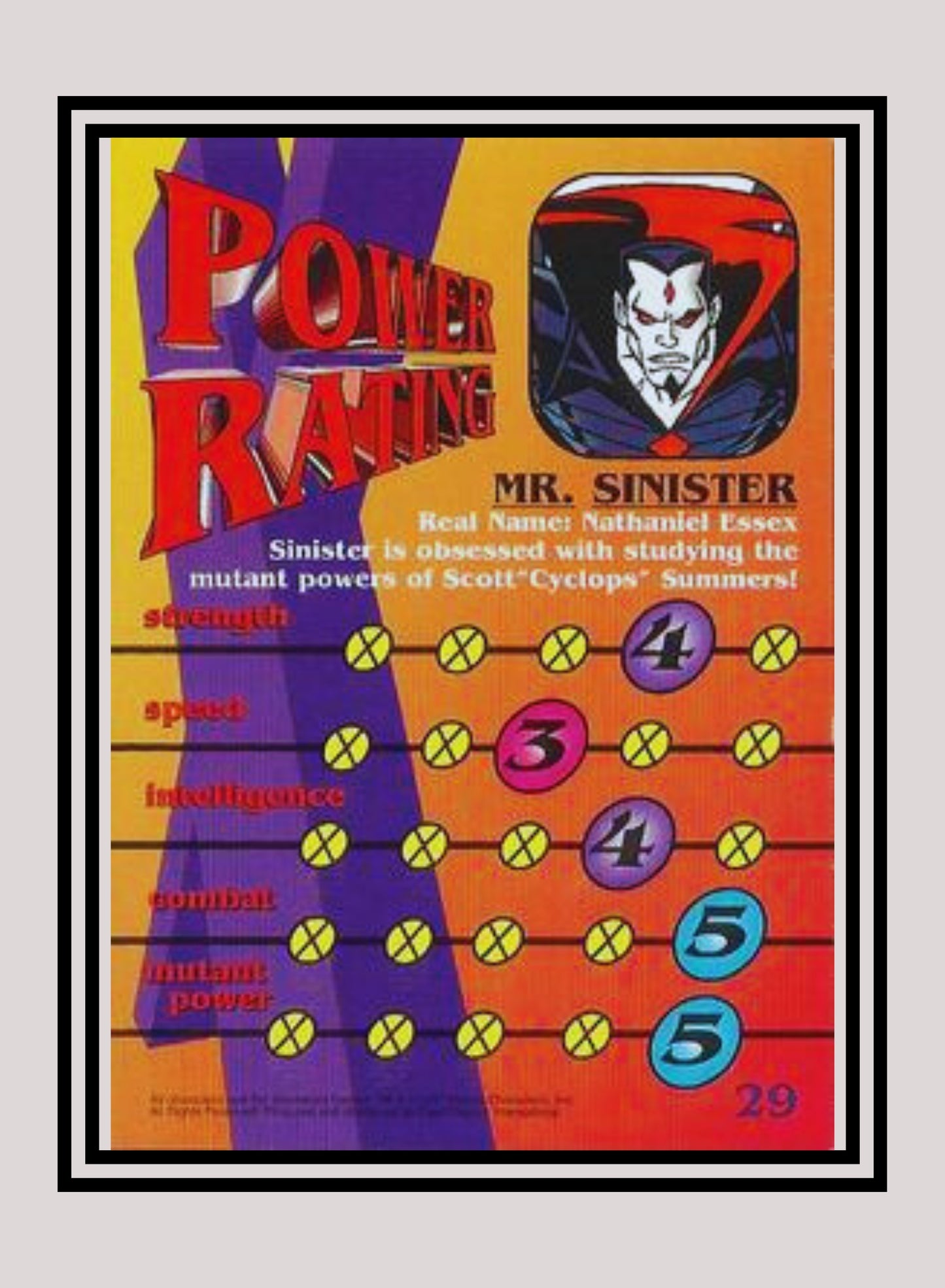 Marvel! 1x Mr. Sinister - Base (#29 - 1997 Fleer X-Men International)