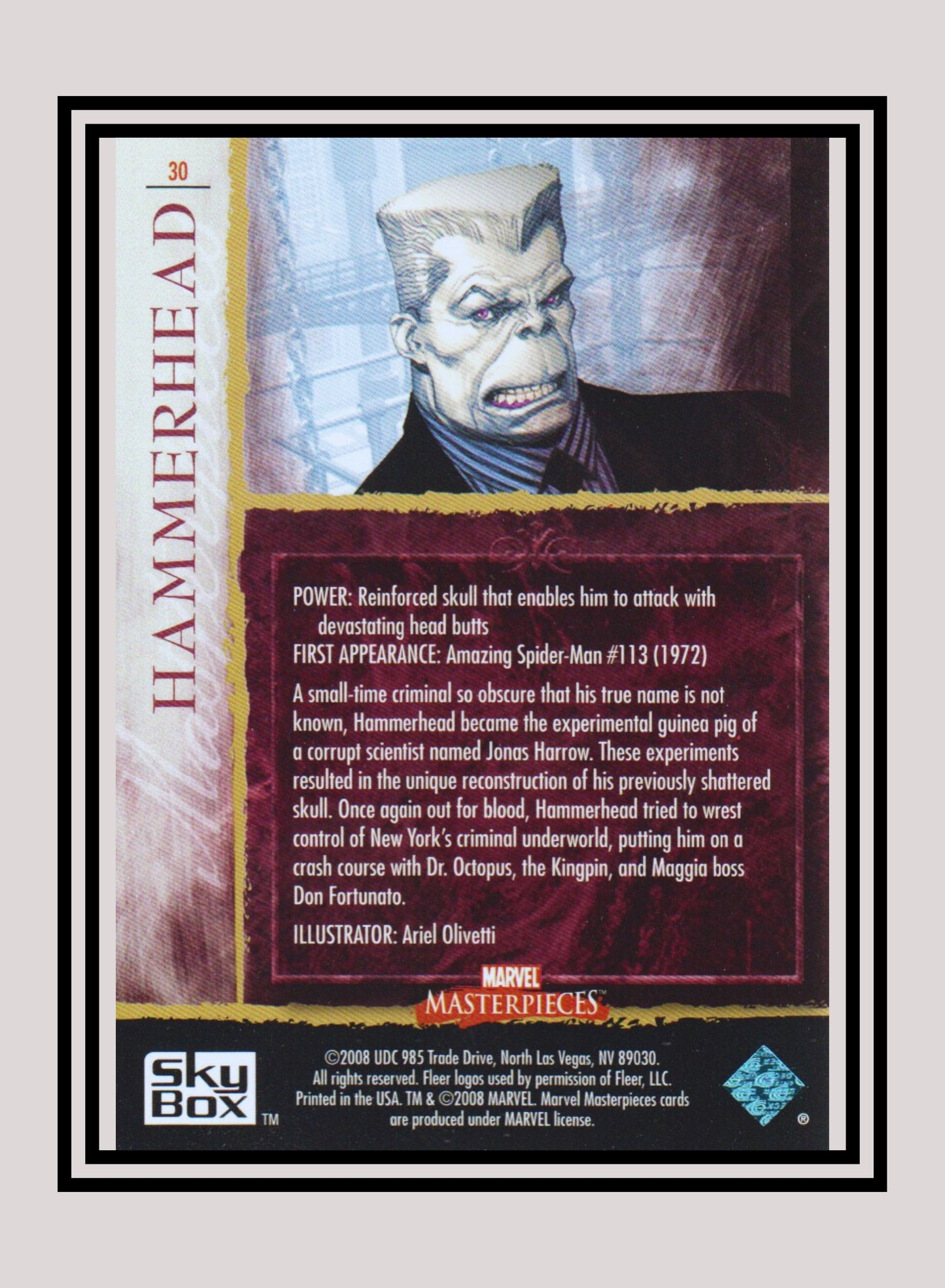 Marvel! 1x Hammerhead - Base (#30 - 2008 Upper Deck Marvel Masterpieces Series 2)