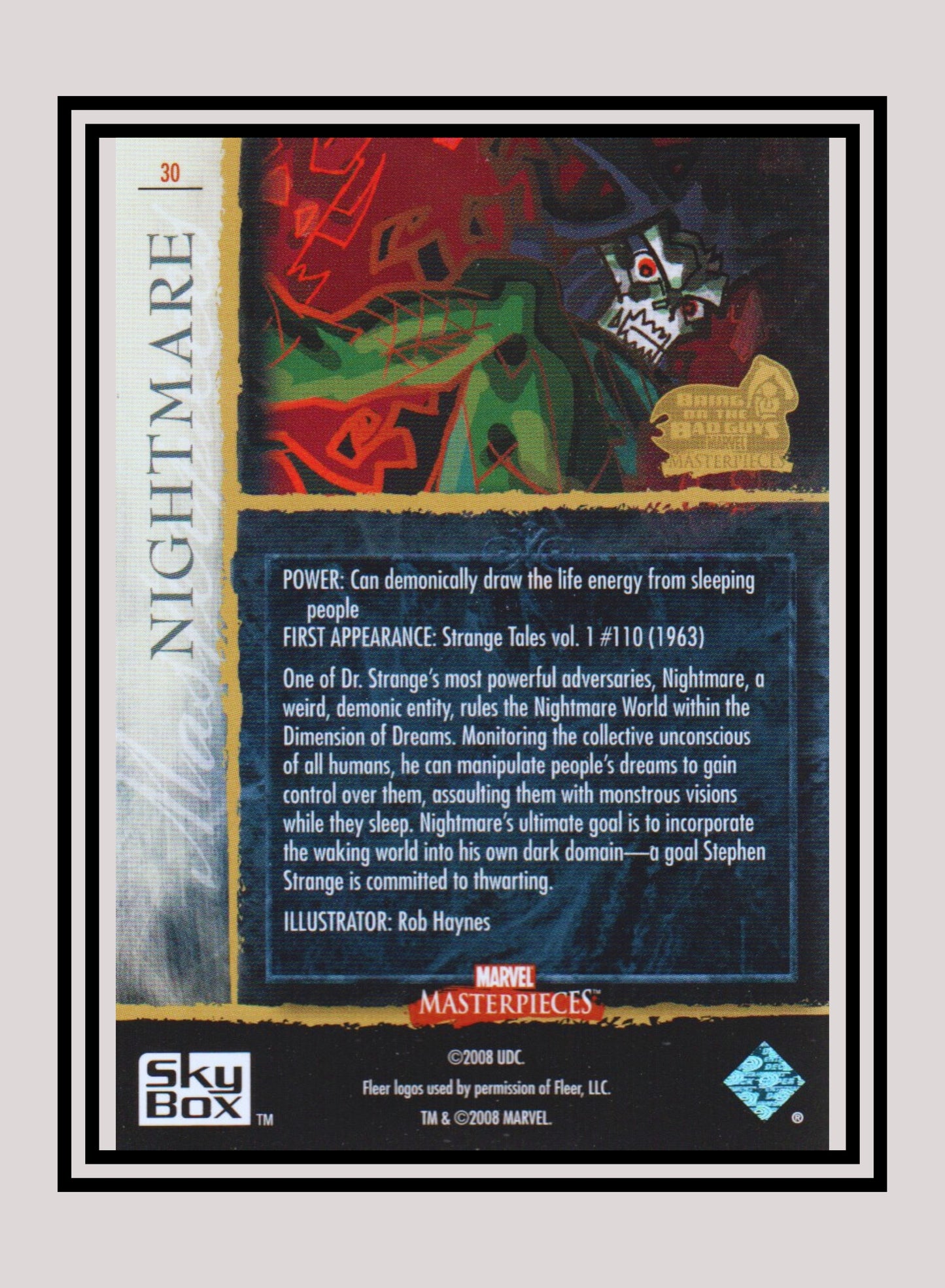 Marvel! 1x Nightmare - Base (#30 - 2008 Upper Deck Marvel Masterpieces Series 3)