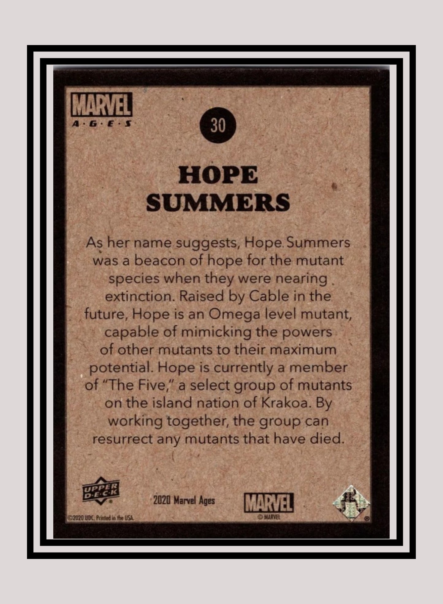 Marvel! 1x Hope Summers - Base (#030 - 2020 Upper Deck Marvel Ages)