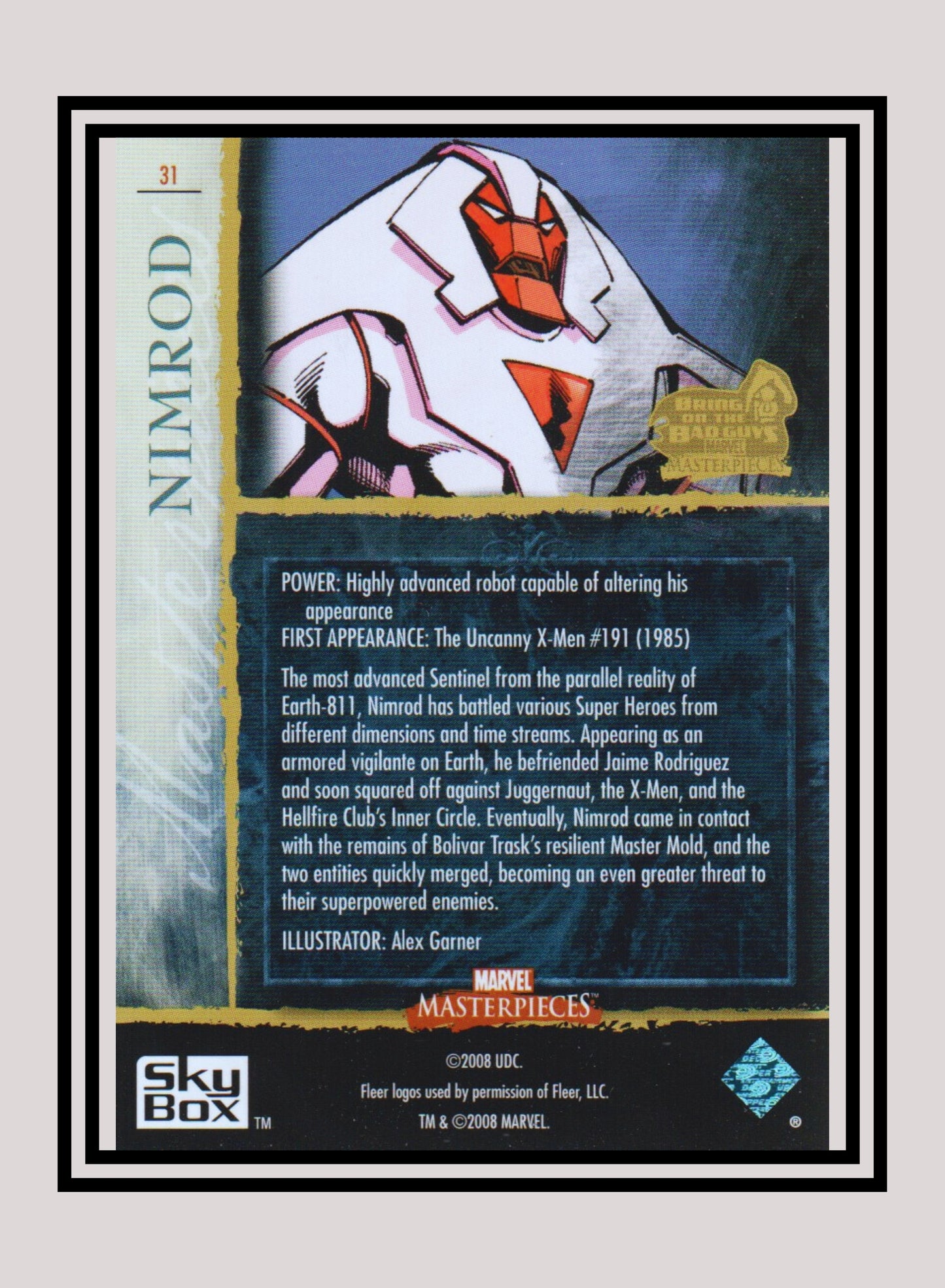 Marvel! 1x Nimrod - Base (#31 - 2008 Upper Deck Marvel Masterpieces Series 3)