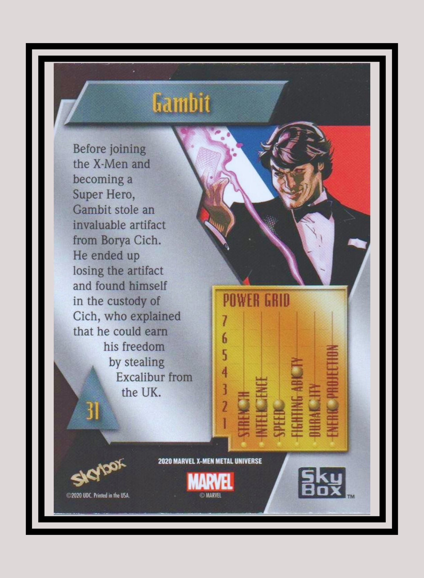 Marvel! 1x Gambit - Base Low Series (#031 - 2021 Upper Deck X-Men Metal Universe)