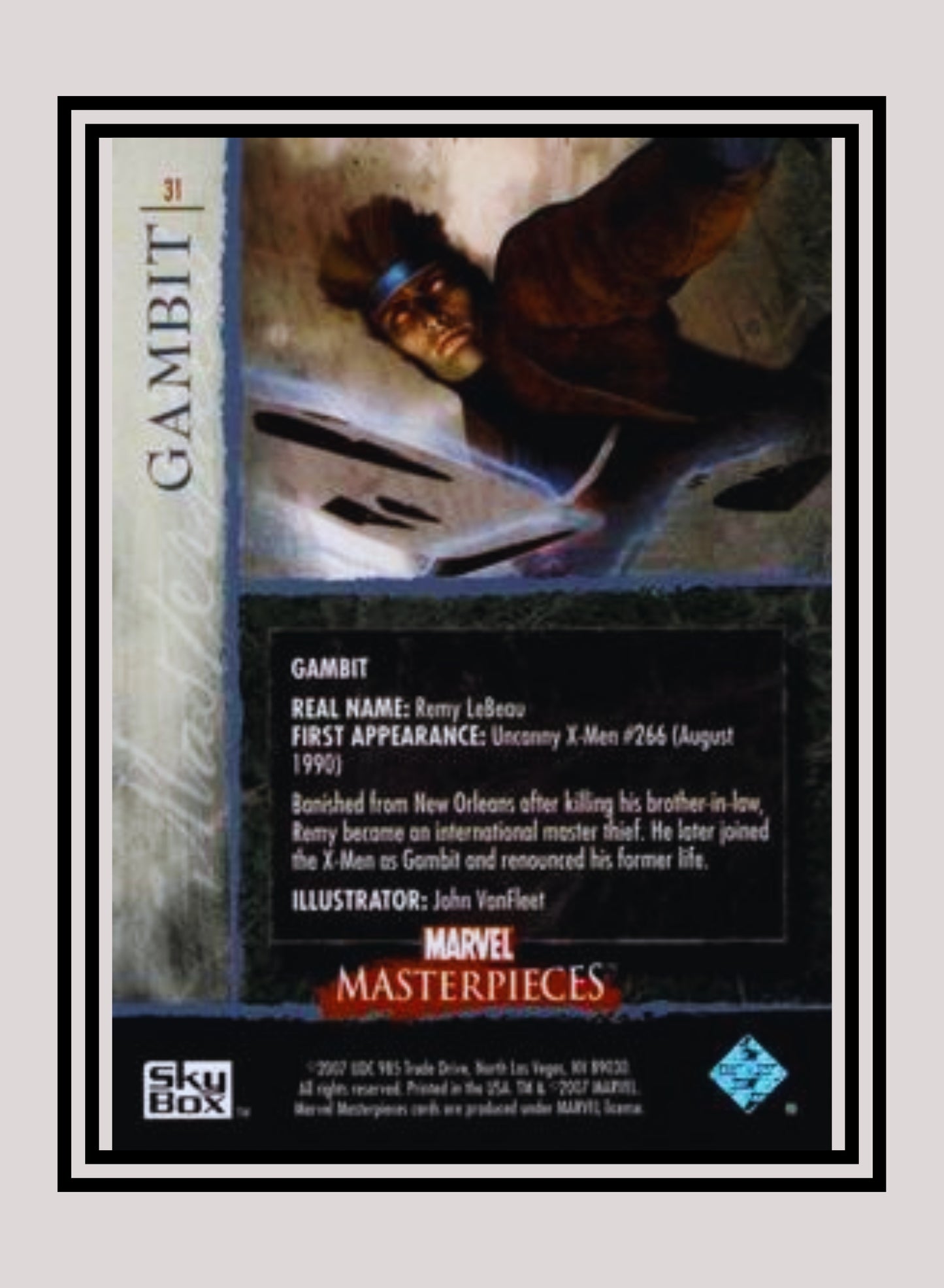Marvel! 1x Gambit - Base (#31 - 2007 Upper Deck Marvel Masterpieces)