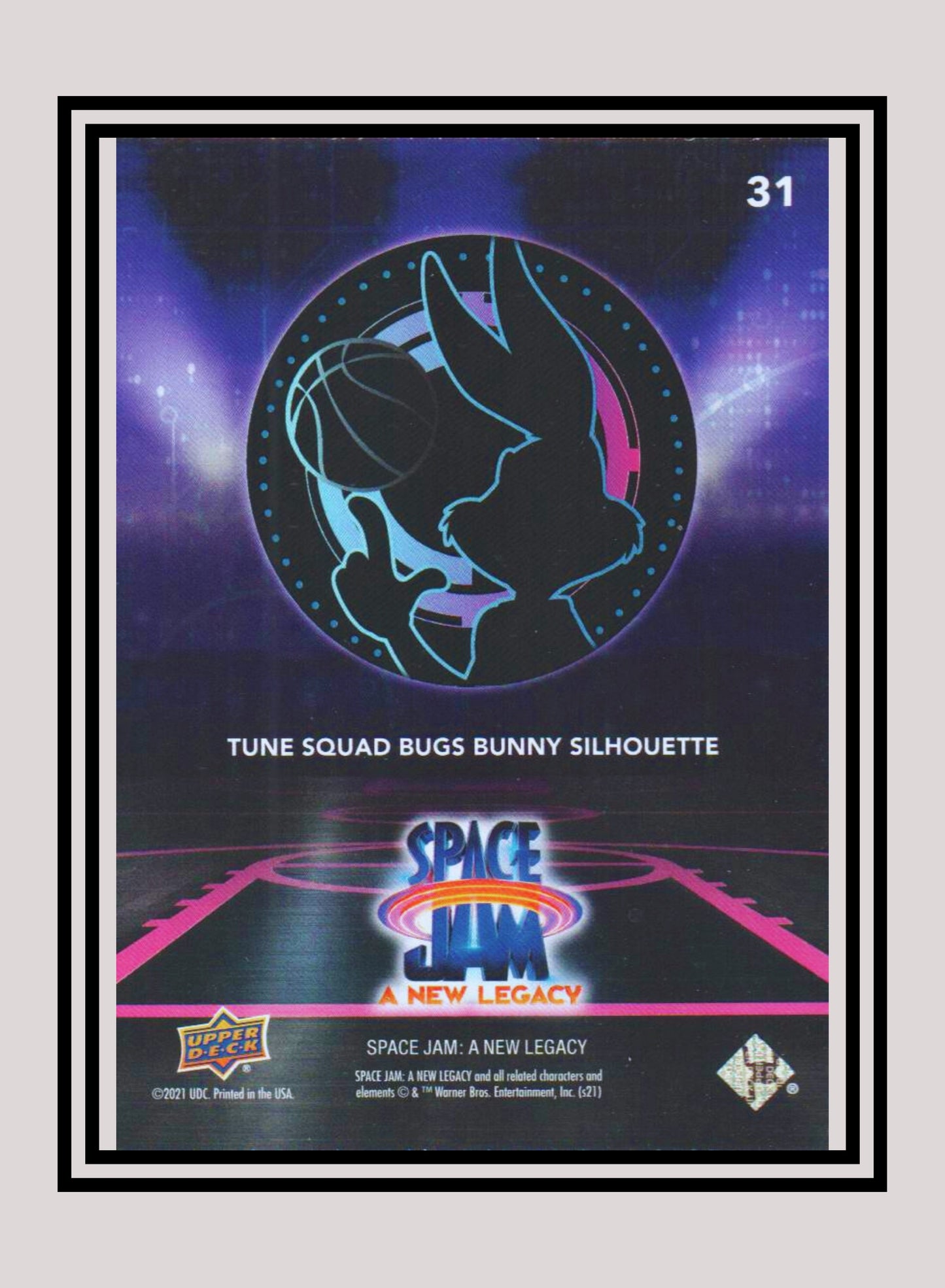 1x Tune Squad Bugs Bunny Silhouette - Base/Blue Parallel (#31 - 2021 Upper Deck Space Jam: A New Legacy)
