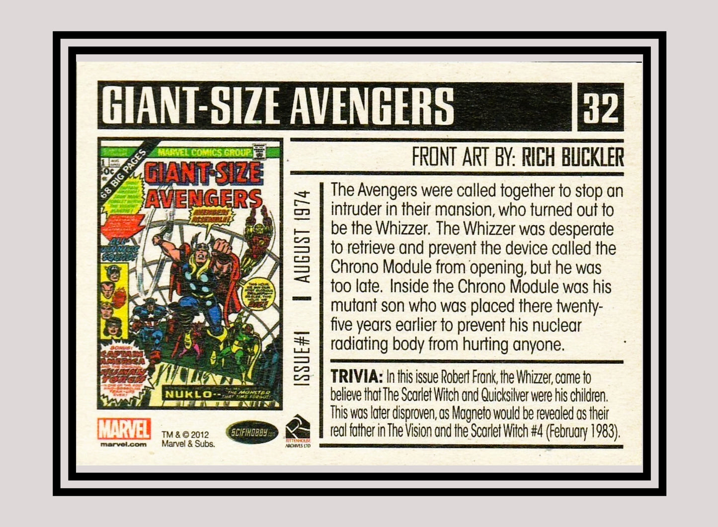 Marvel! 1x Giant Size Avengers #1 - Base (#32 - 2012 Rittenhouse Marvel Bronze Age)