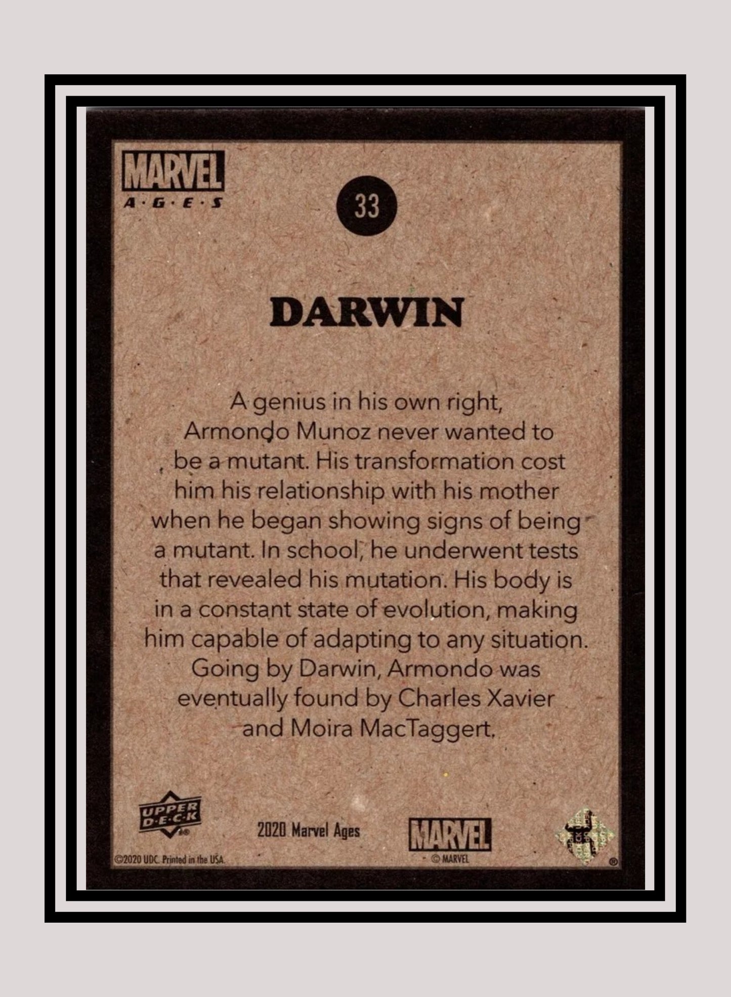 Marvel! 1x Darwin - Base (#033 - 2020 Upper Deck Marvel Ages)