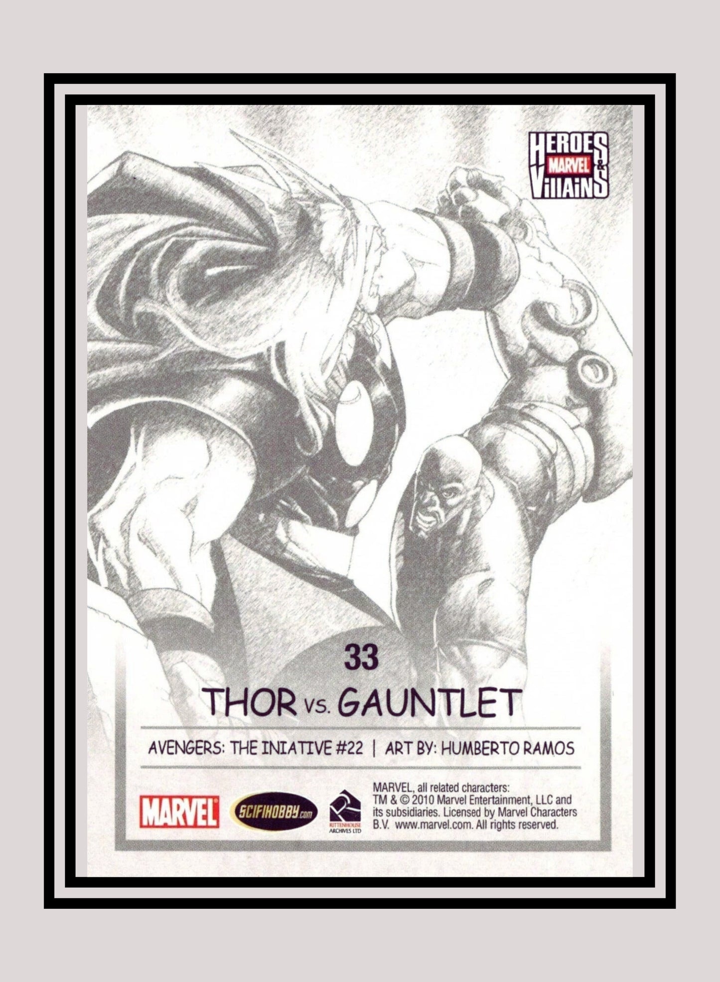 Marvel! 1x Thor vs. Gauntlet - Base (#33 - 2010 Rittenhouse Marvel Heroes & Villains)