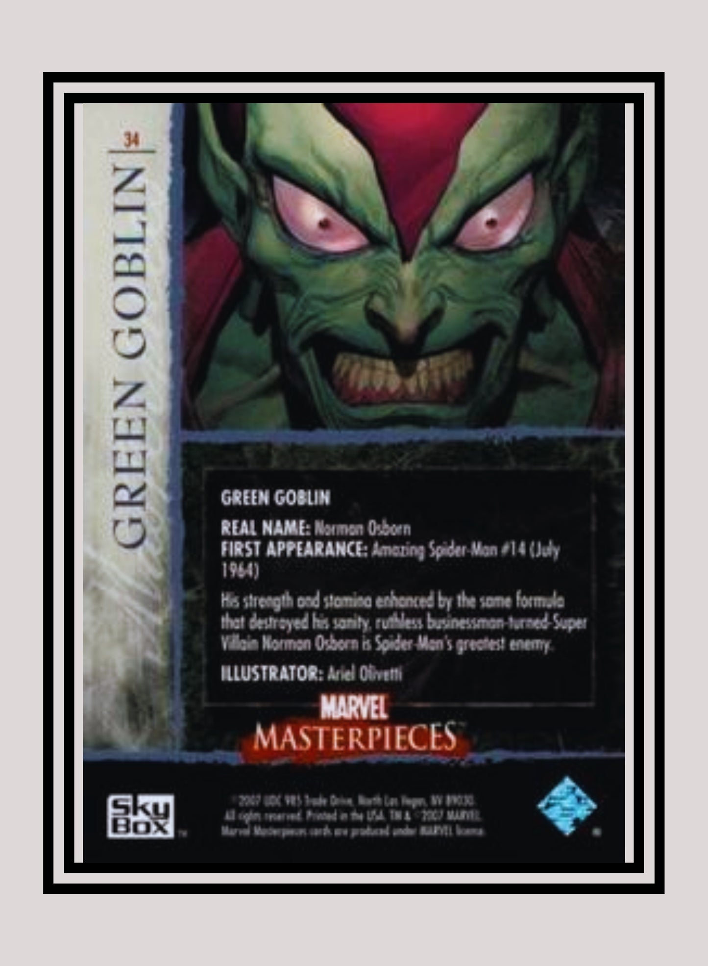 Marvel! 1x Green Goblin - Base (#34 - 2007 Upper Deck Marvel Masterpieces)
