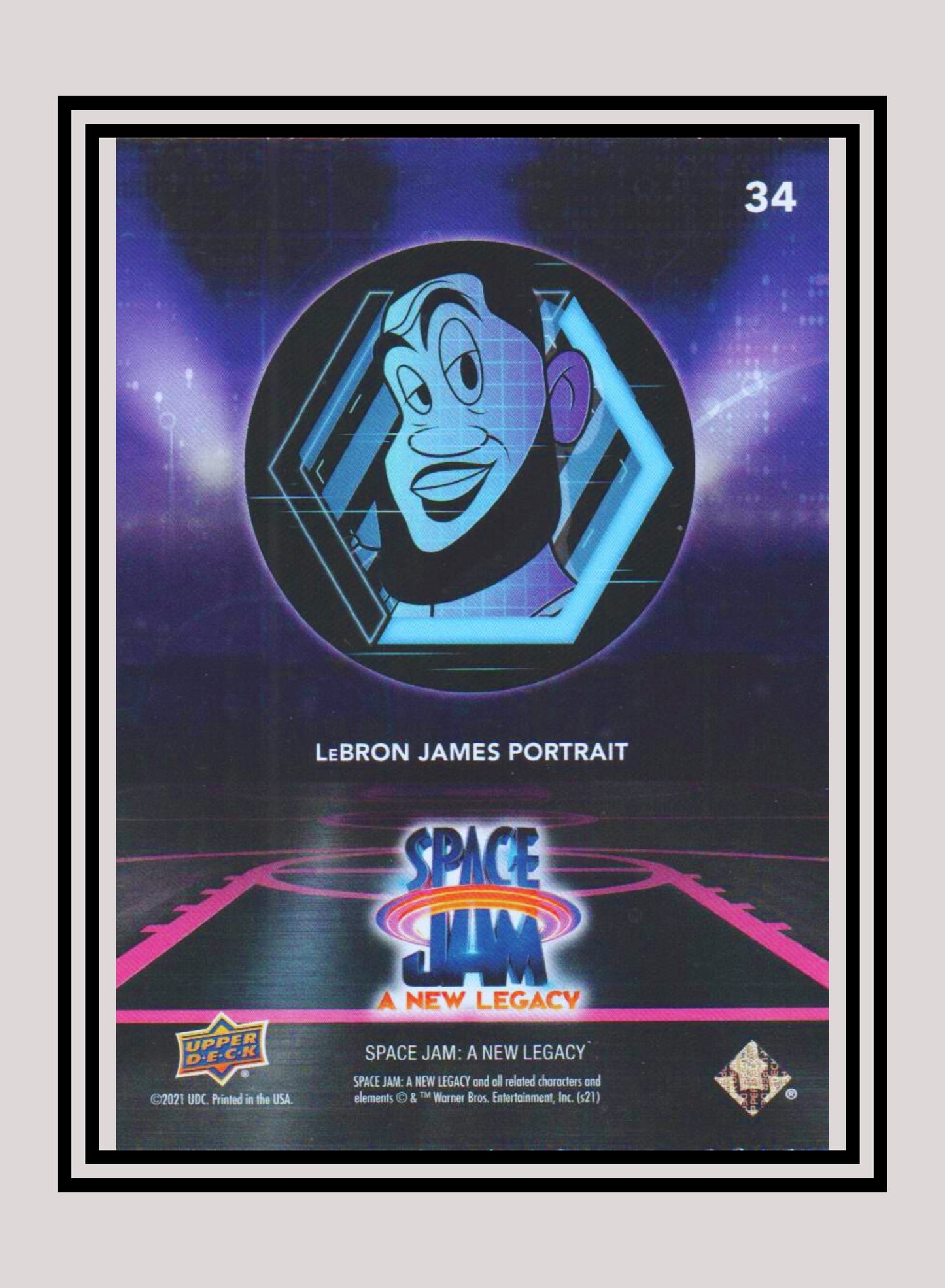 1x LeBron James Portrait - Base/Blue Parallel (#34 - 2021 Upper Deck Space Jam: A New Legacy)