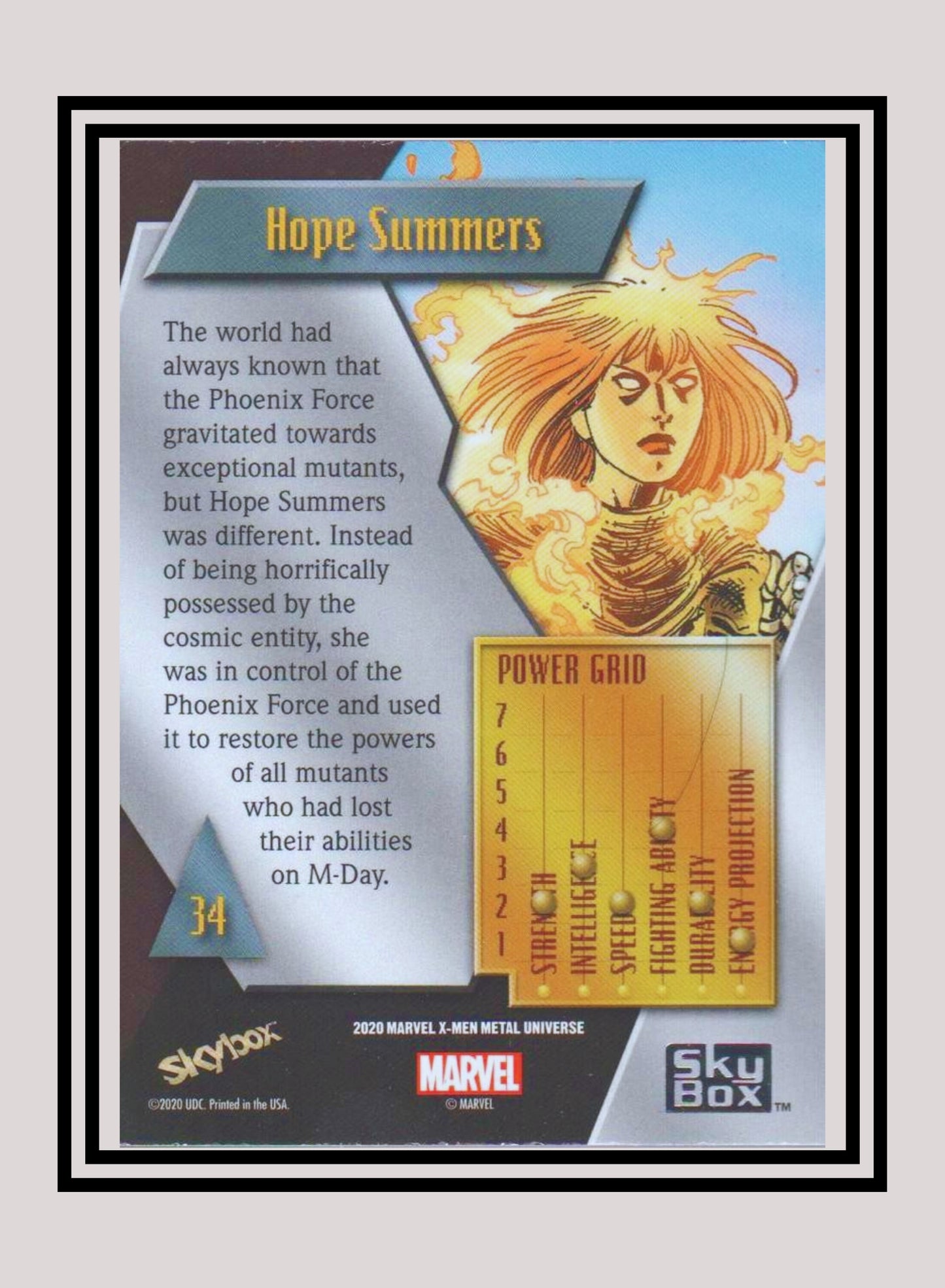 Marvel! 1x Hope Summers - Base Low Series (#034 - 2021 Upper Deck X-Men Metal Universe)