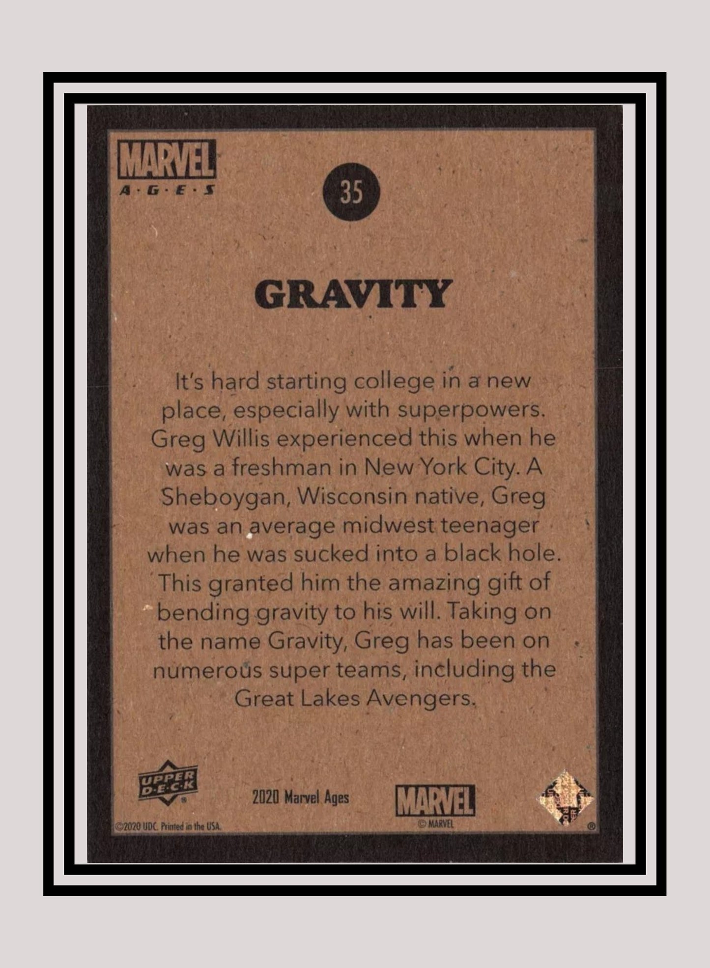 Marvel! 1x Gravity - Base (#035 - 2020 Upper Deck Marvel Ages)