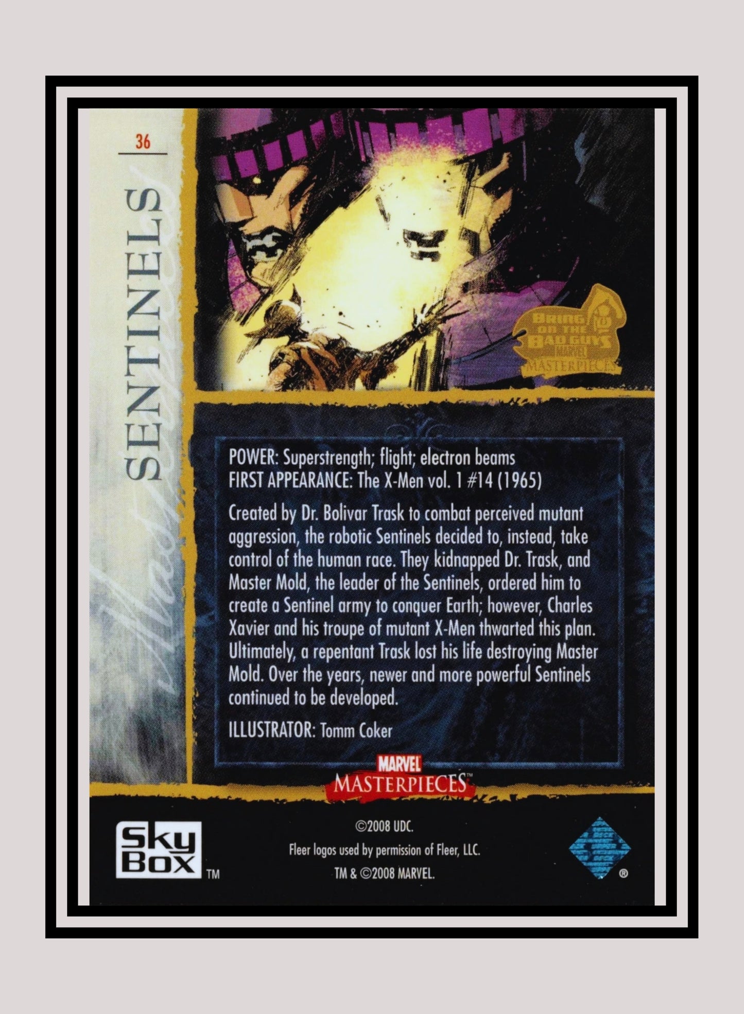 Marvel! 1x Sentinels - Base (#36 - 2008 Upper Deck Marvel Masterpieces Series 3)