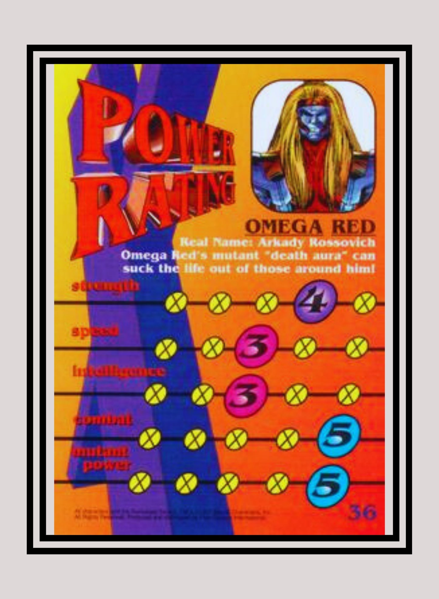 Marvel! 1x Omega Red - Base (#36 - 1997 Fleer X-Men International)