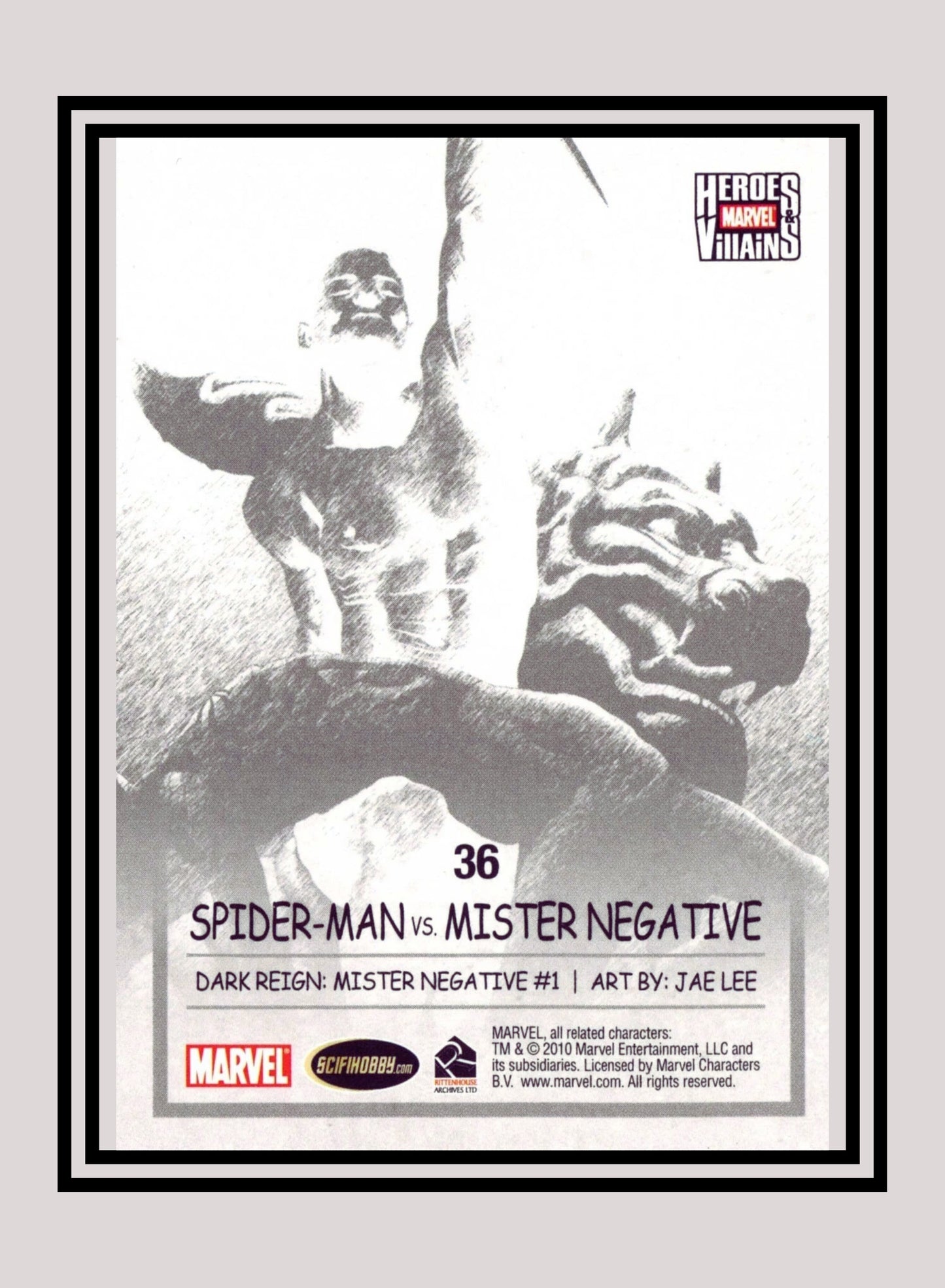 Marvel! 1x Spiderman vs. Mister Negative - Base (#36 - 2010 Rittenhouse Marvel Heroes & Villains)