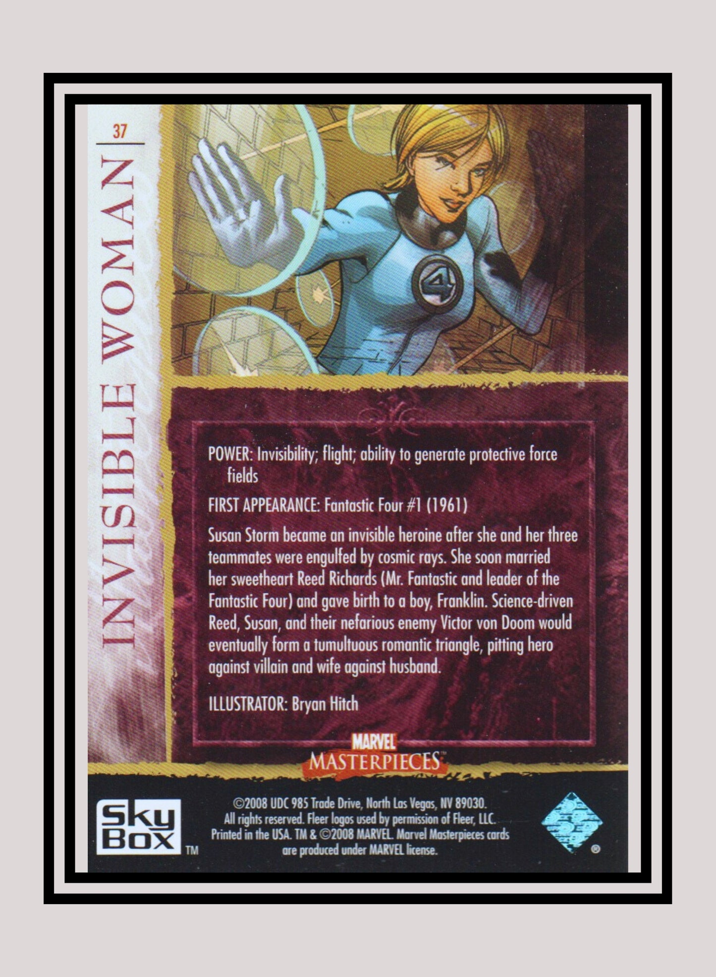 Marvel! 1x Invisible Woman - Base (#37 - 2008 Upper Deck Marvel Masterpieces Series 2)
