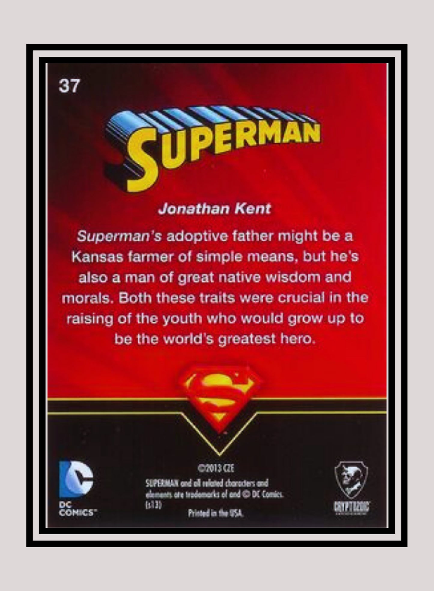 DC! 1x Jonathan Kent - Base (#37 - 2013 Cryptozoic DC Superman)