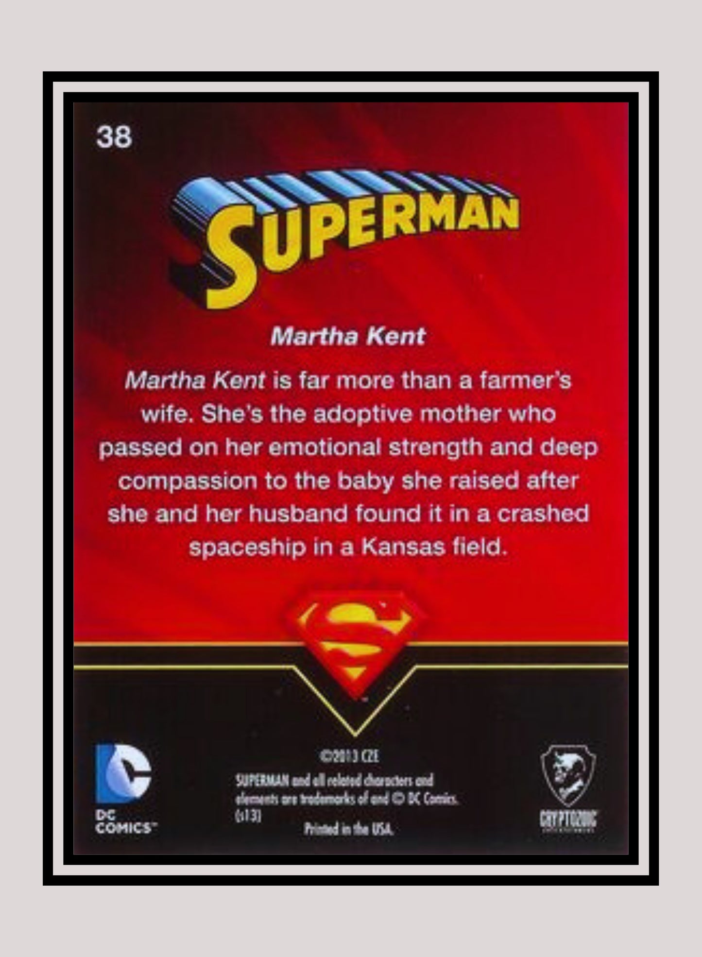 DC! 1x Martha Kent - Base (#38 - 2013 Cryptozoic DC Superman)