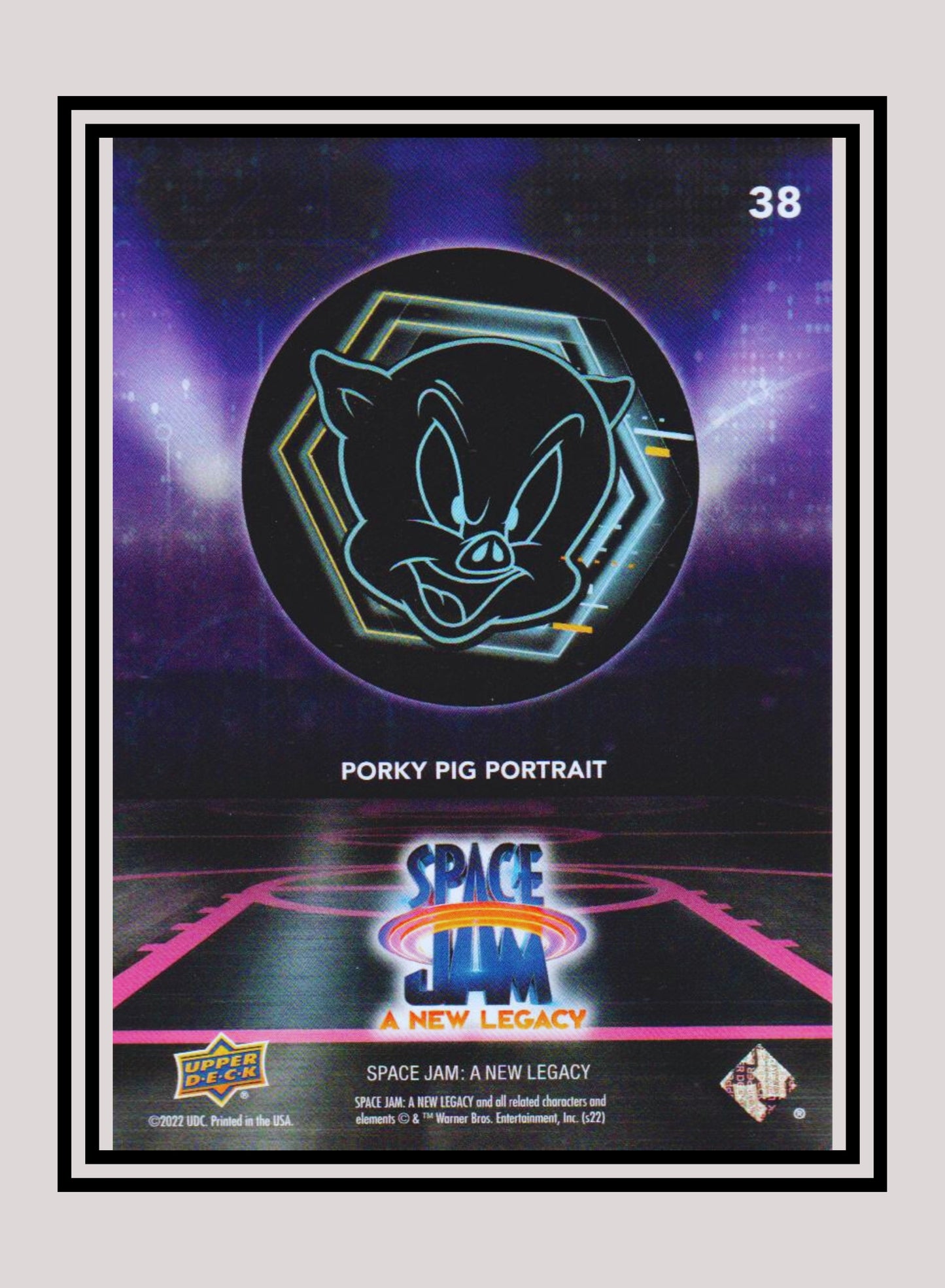 1x Porky Pig Portrait - Base/Blue Parallel (#38 - 2021 Upper Deck Space Jam: A New Legacy)
