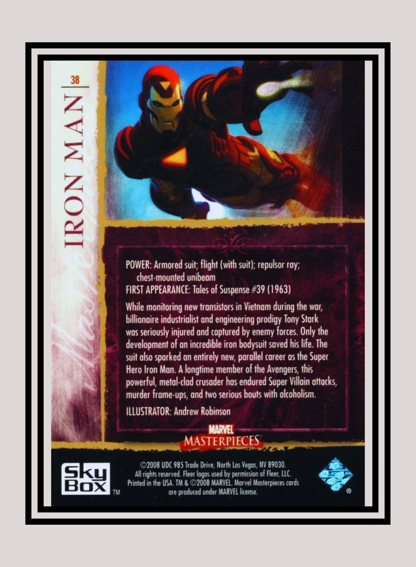 Marvel! 1x Iron Man - Base (#38 - 2008 Upper Deck Marvel Masterpieces Series 2)