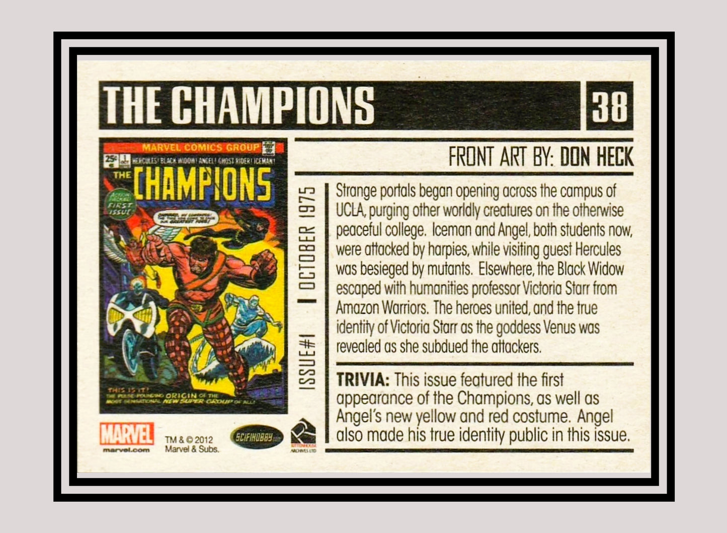 Marvel! 1x The Champions #1 - Base (#38 - 2012 Rittenhouse Marvel Bronze Age)