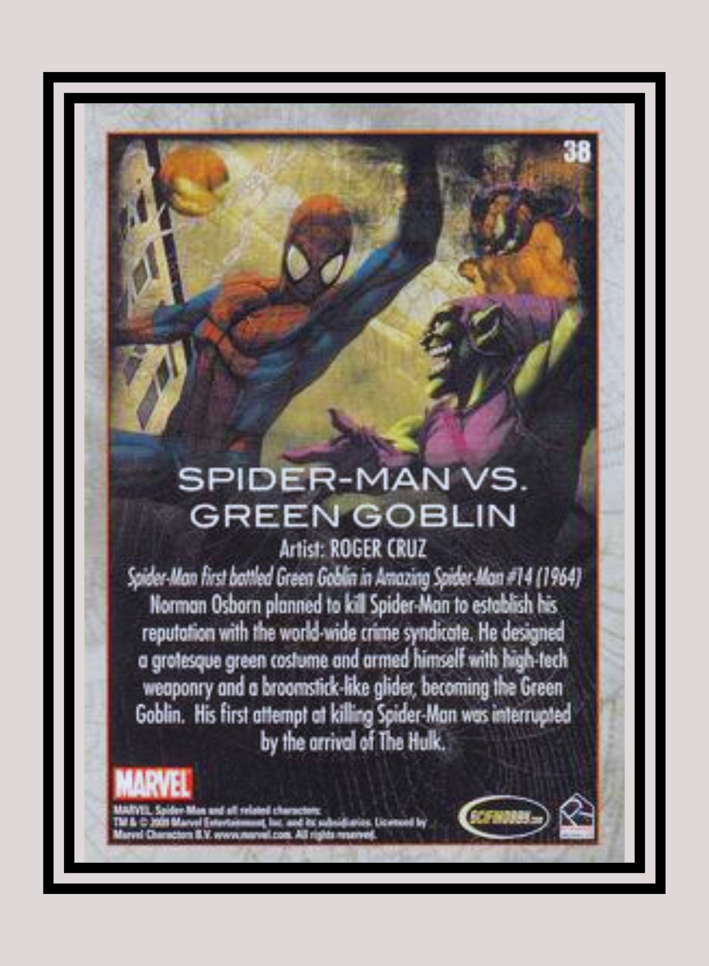 Marvel! 1x Spider-Man vs. Green Goblin - Base (#38 - 2009 Rittenhouse Spiderman Archives)