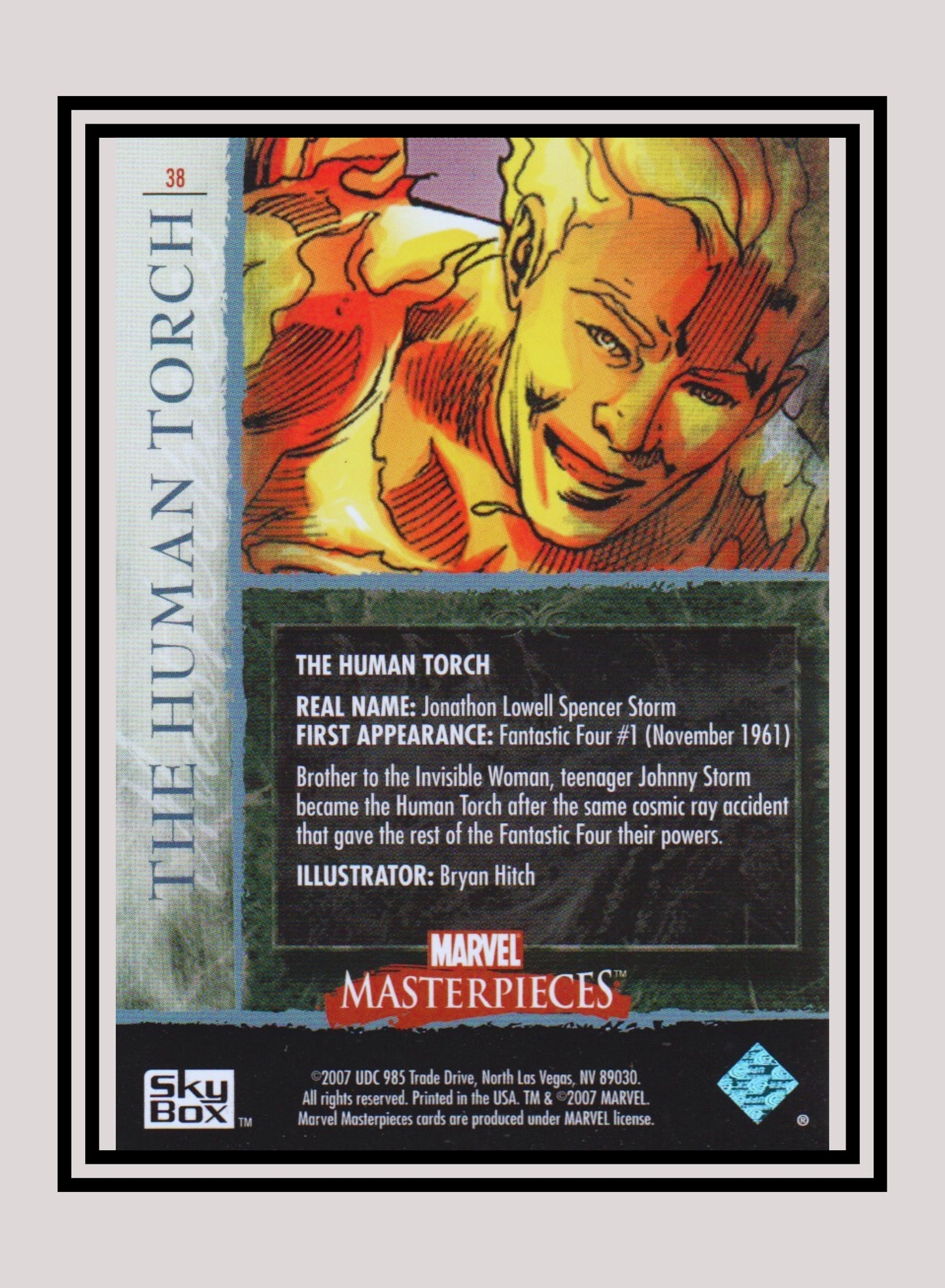 Marvel! 1x The Human Torch - Base (#38 - 2007 Upper Deck Marvel Masterpieces)