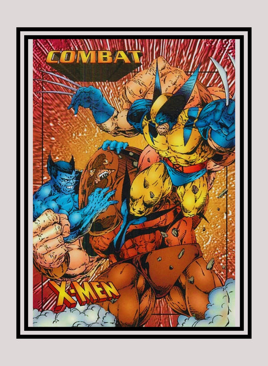 Marvel! 1x Wolverine & Beast vs. Juggernaut - Base (#39 - 1997 Fleer X-Men International)