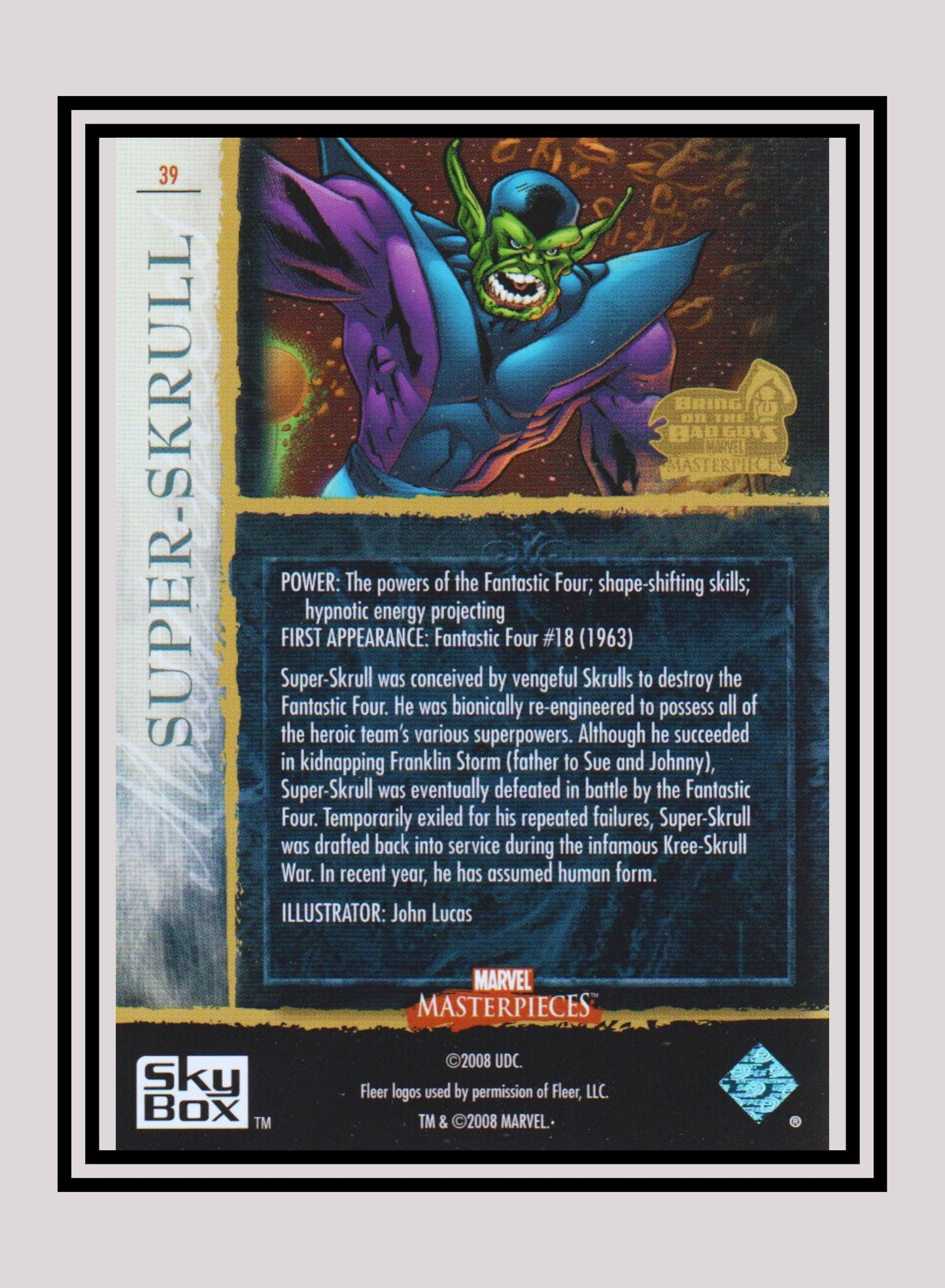 Marvel! 1x Super-Skrull - Base (#39 - 2008 Upper Deck Marvel Masterpieces Series 3)