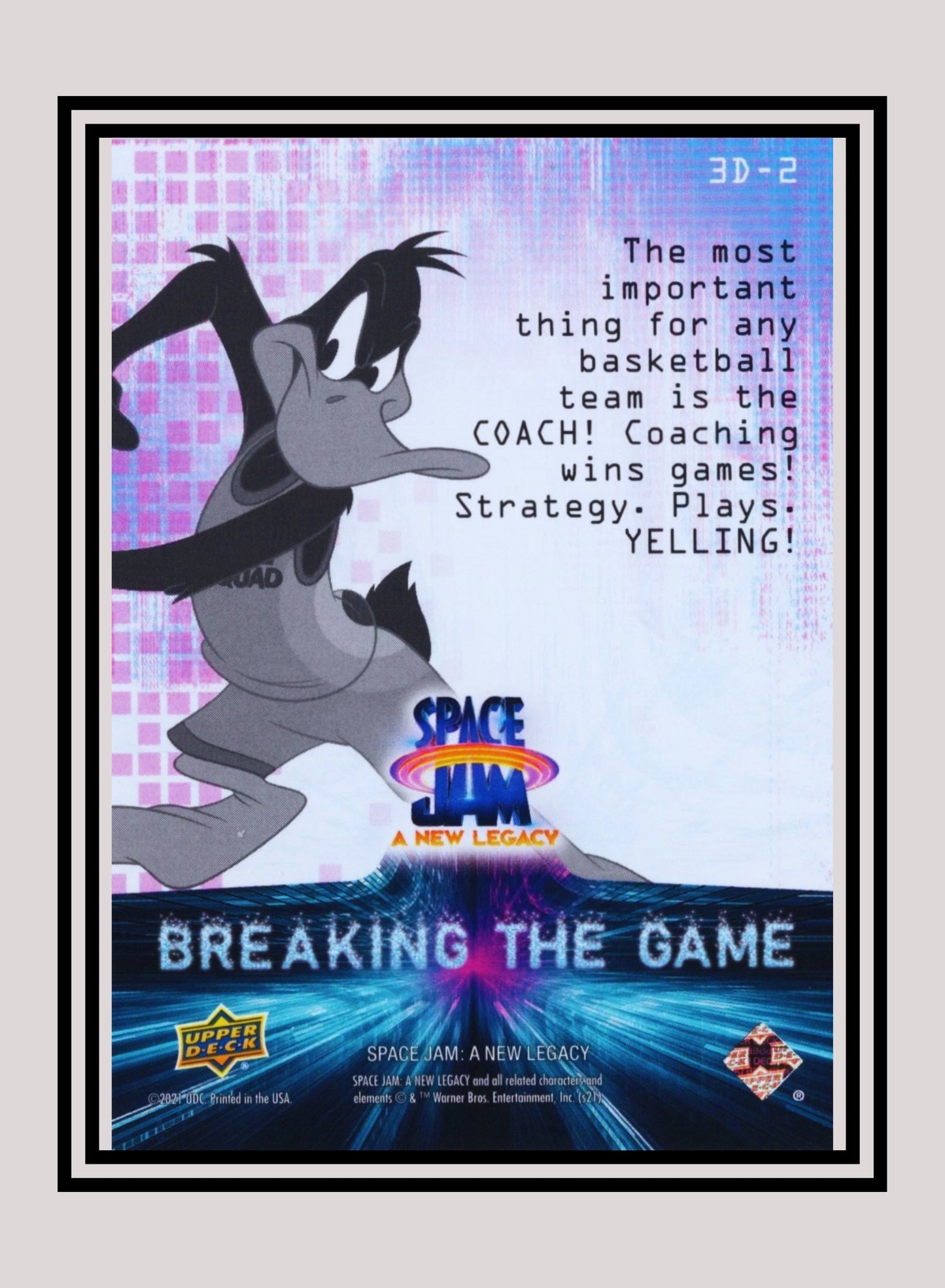 1x Daffy Duck - 3D Lenticulars (3D-2 - 2021 Upper Deck Space Jam: A New Legacy)