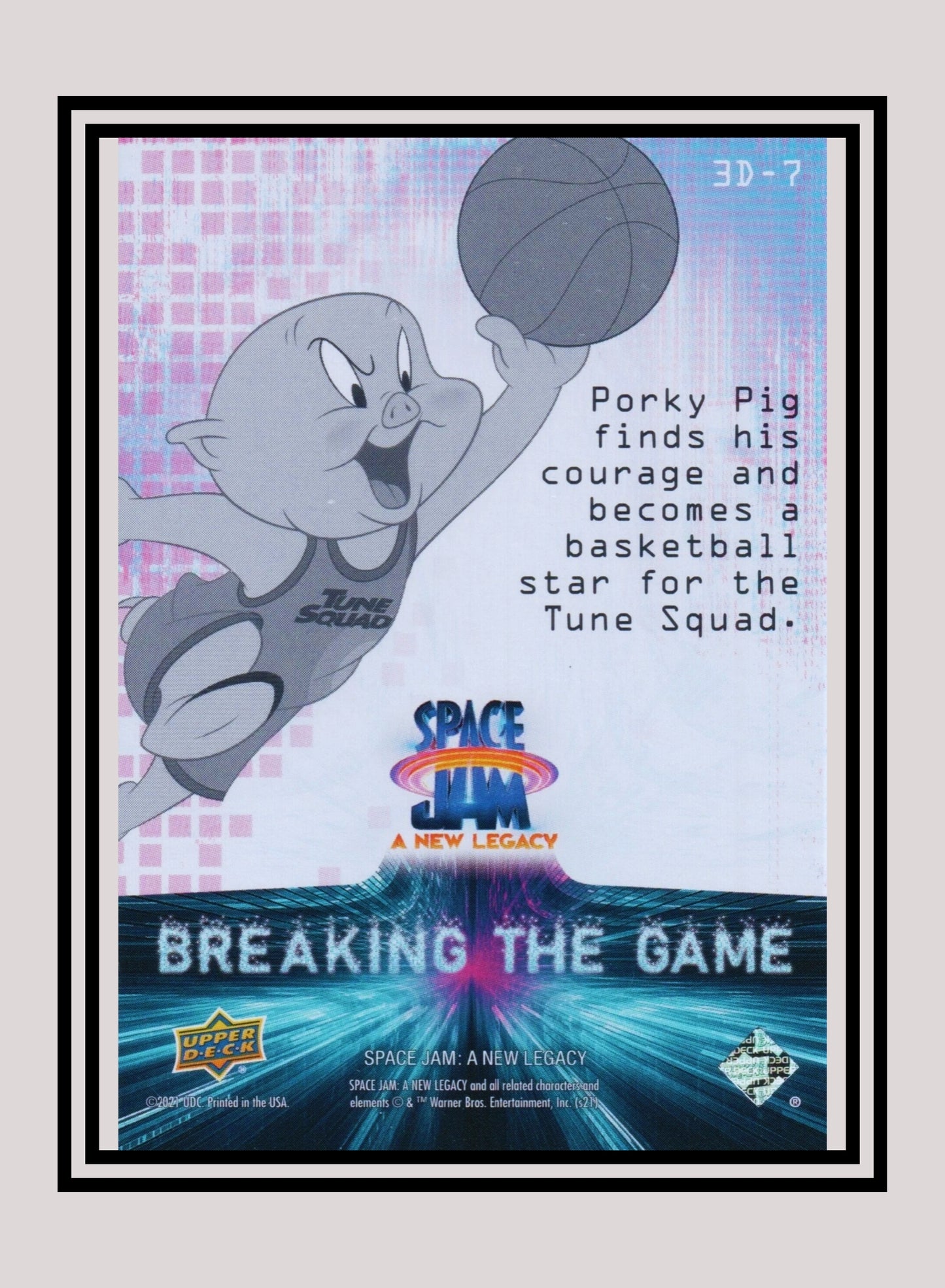 1x Porky Pig - 3D Lenticulars (3D-7 - 2021 Upper Deck Space Jam: A New Legacy)