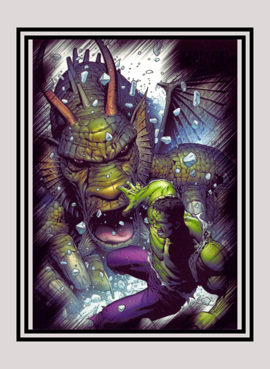 Marvel! 1x Hulk vs. Fin Fang Foom - Base (#41 - 2010 Rittenhouse Marvel Heroes & Villains)