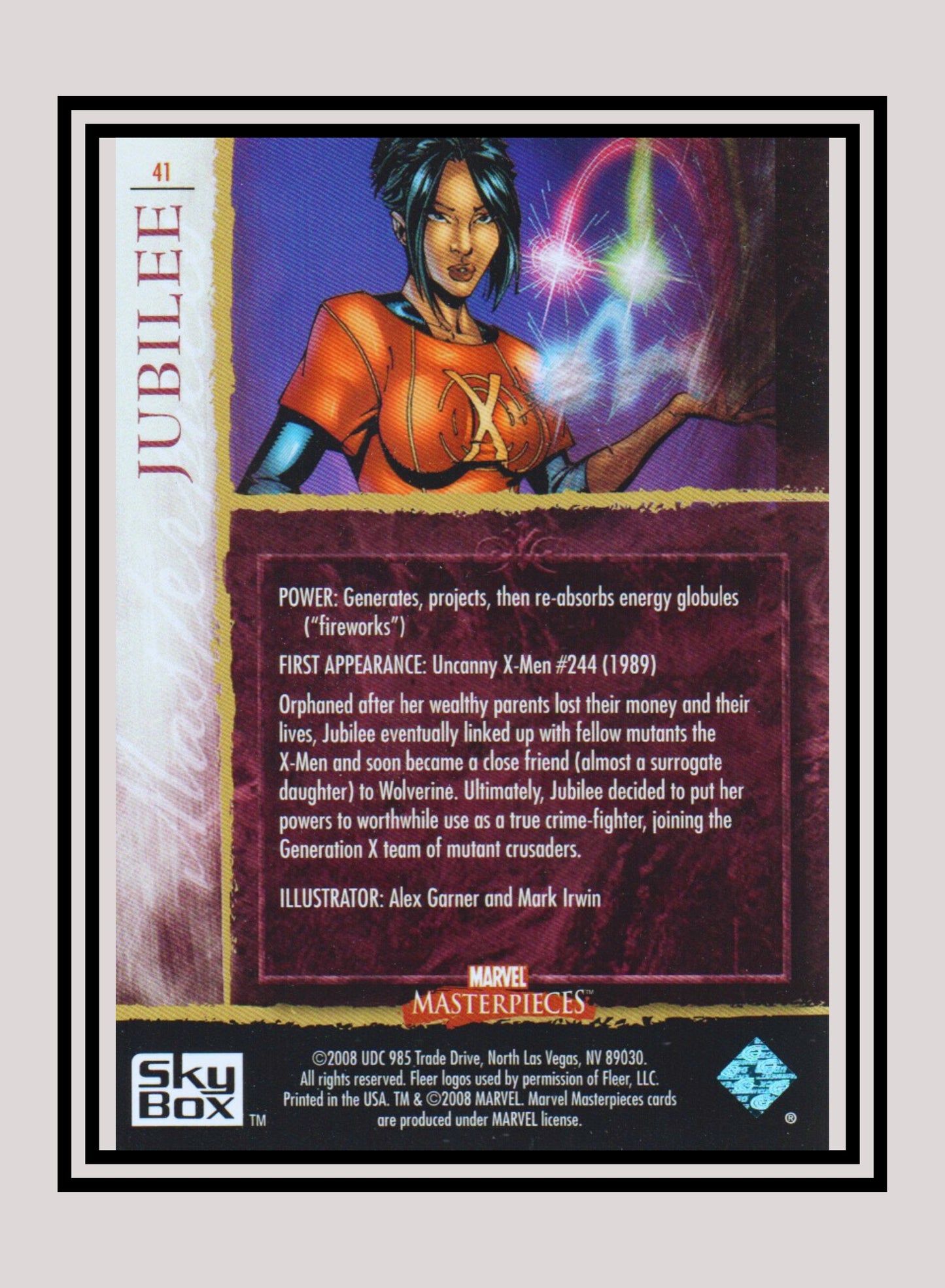 Marvel! 1x Jubilee - Base (#41 - 2008 Upper Deck Marvel Masterpieces Series 2)