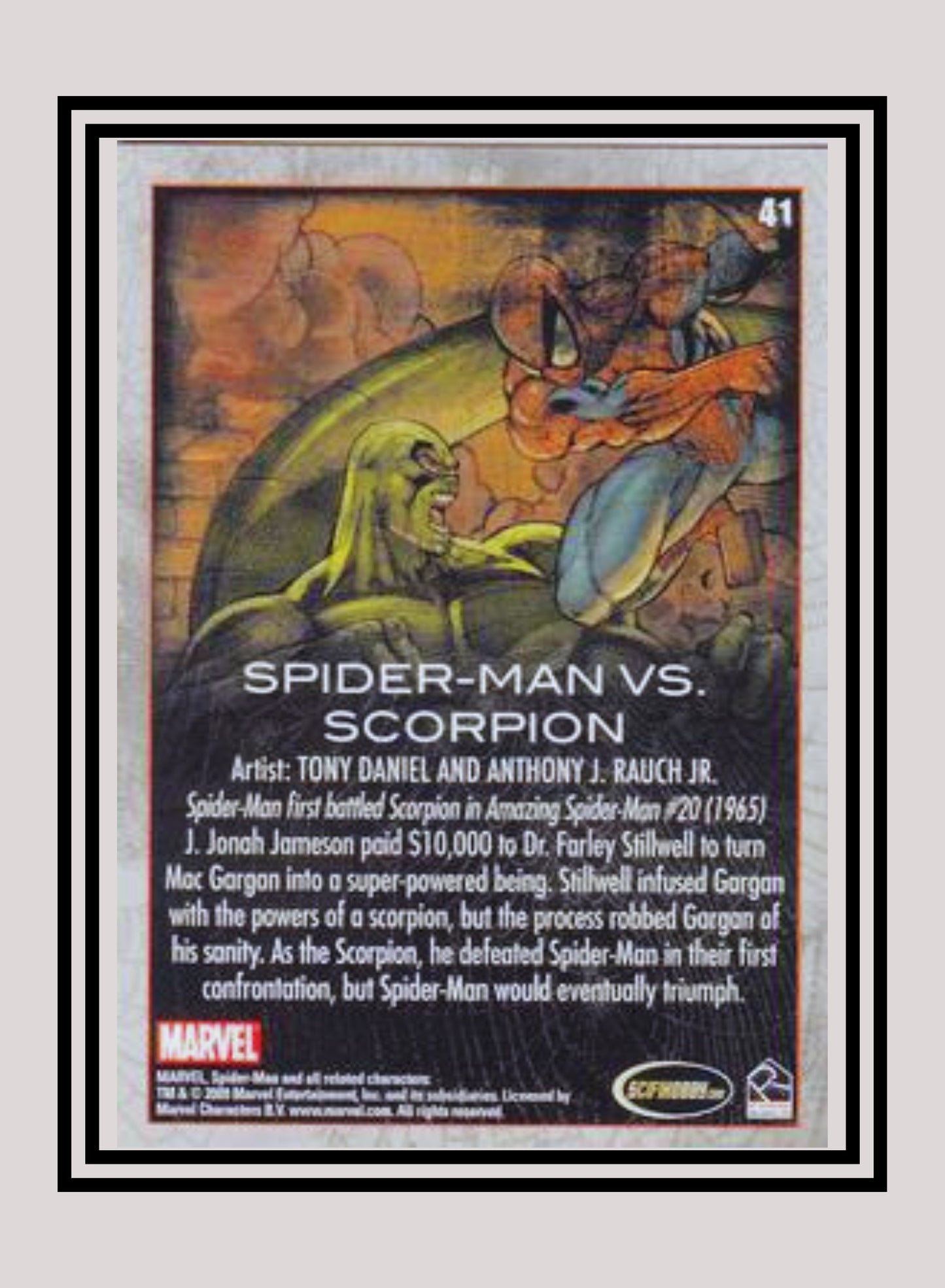 Marvel! 1x Spider-Man vs. Scorpion - Base (#41 - 2009 Rittenhouse Spiderman Archives)