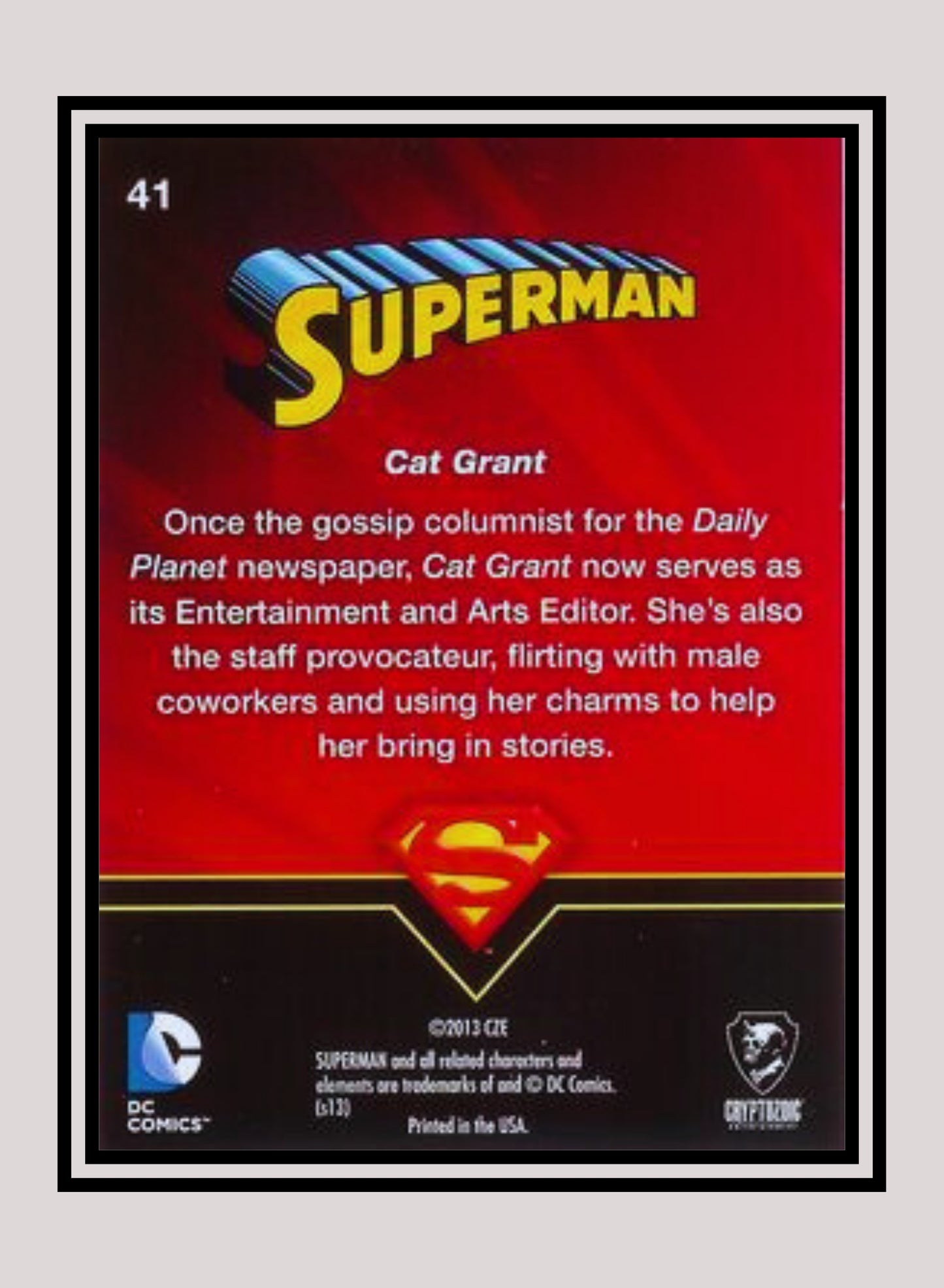 DC! 1x Cat Grant - Base (#41 - 2013 Cryptozoic DC Superman)