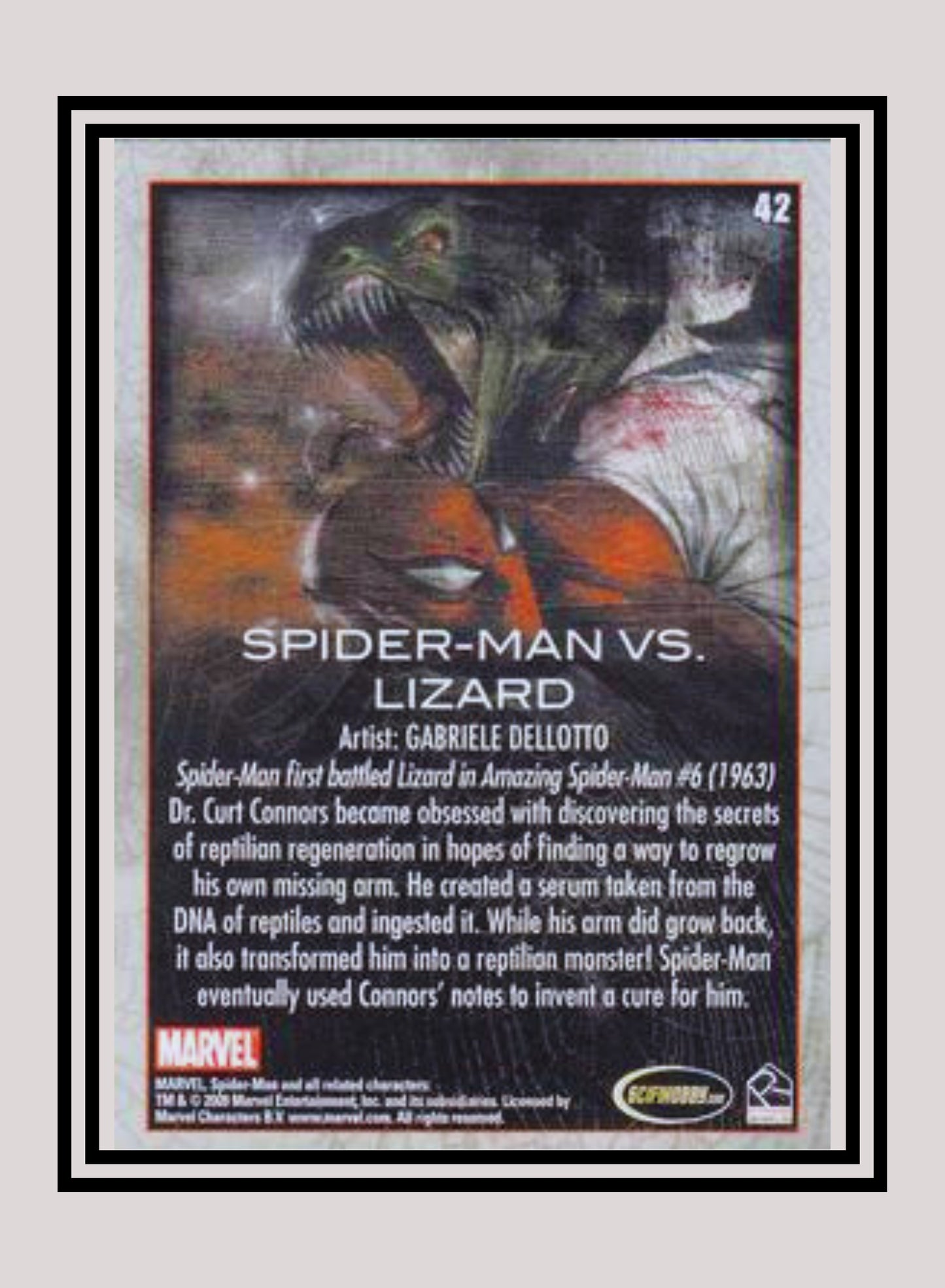 Marvel! 1x Spider-Man vs. Lizard - Base (#42 - 2009 Rittenhouse Spiderman Archives)