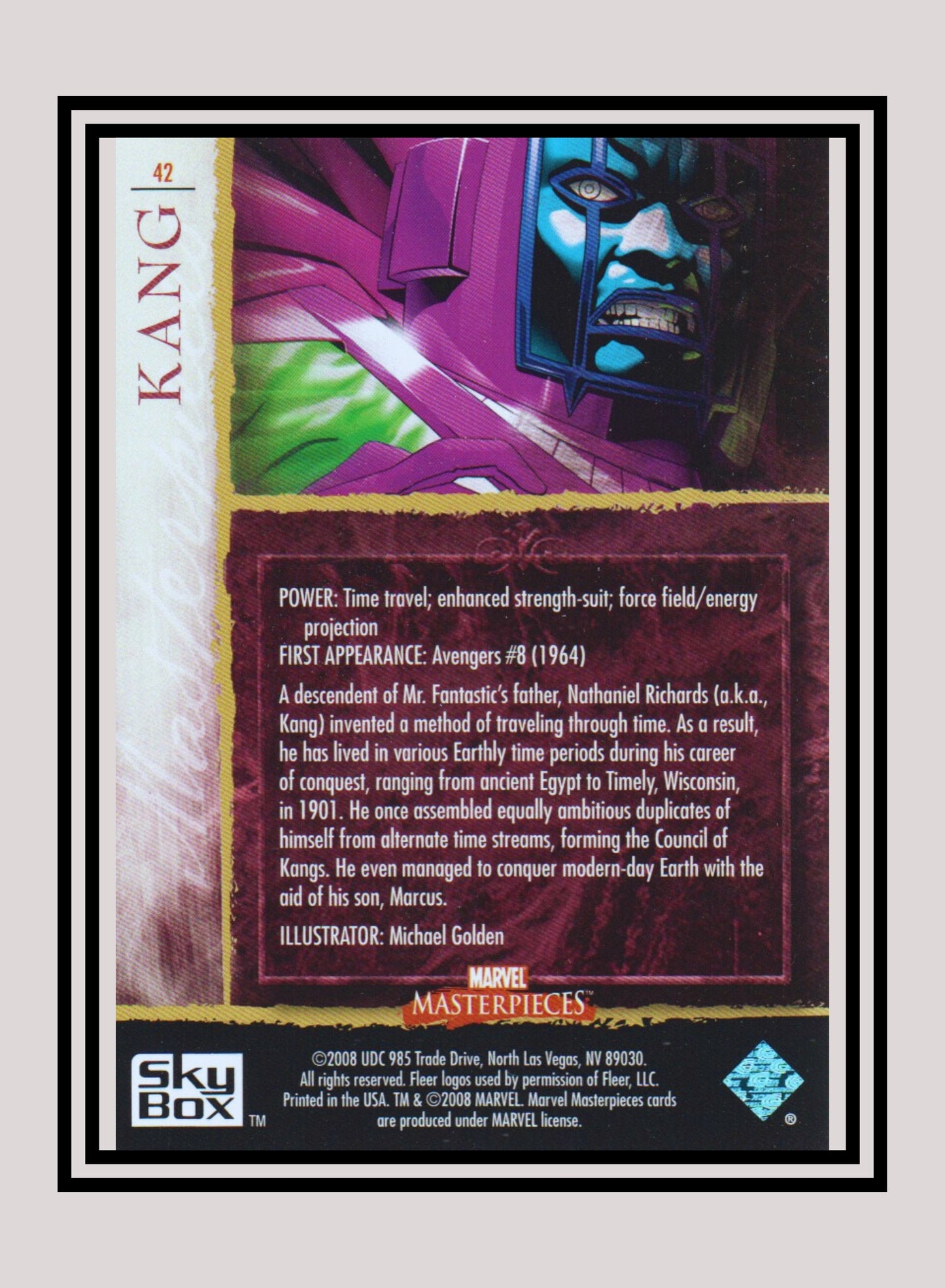 Marvel! 1x Kang - Base (#42 - 2008 Upper Deck Marvel Masterpieces Series 2)