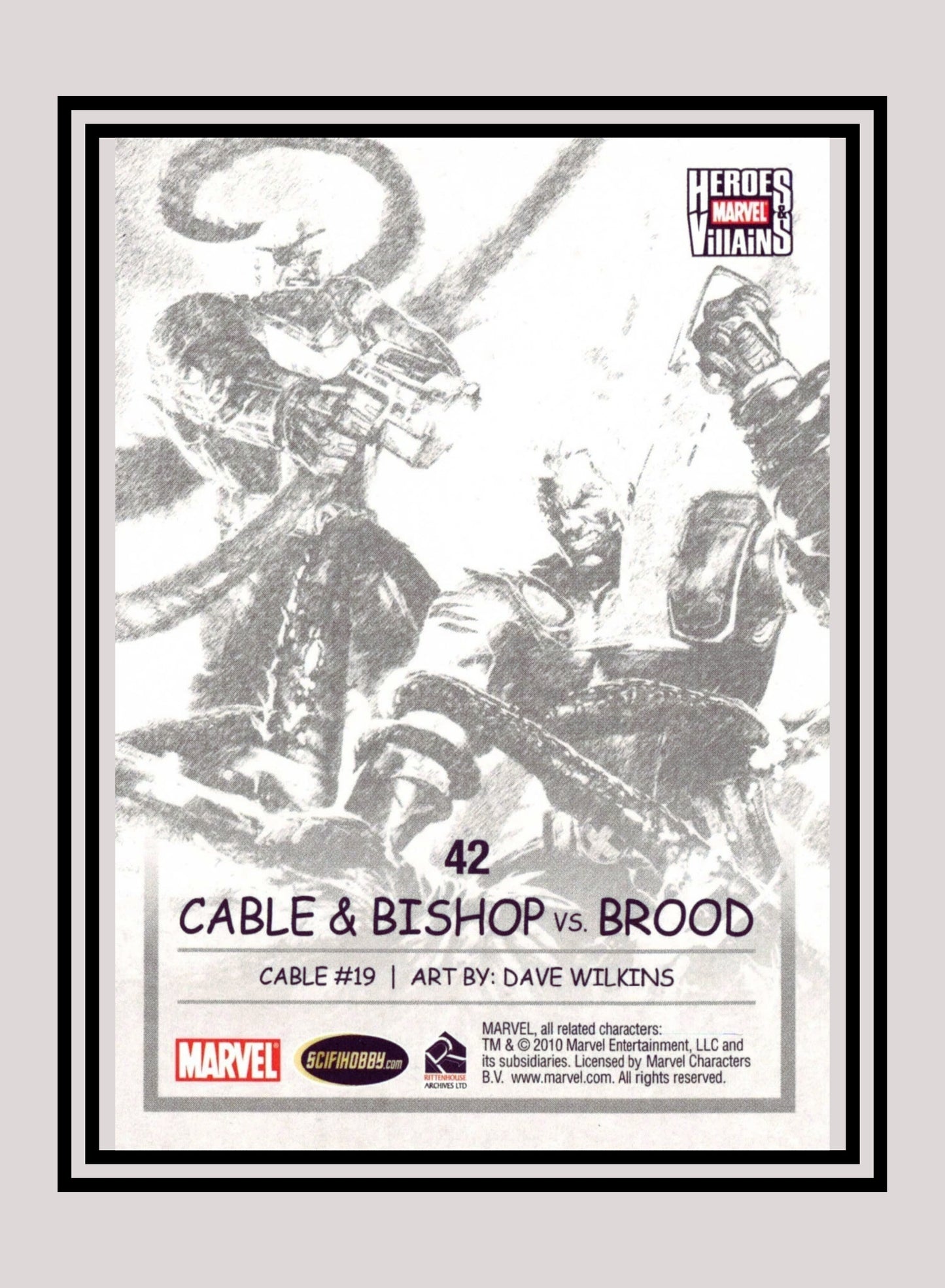Marvel! 1x Cable & Bishop vs. Brood - Base (#42 - 2010 Rittenhouse Marvel Heroes & Villains)