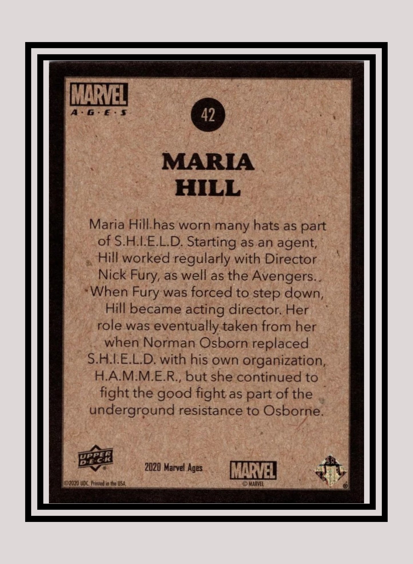 Marvel! 1x Maria Hill - Base (#042 - 2020 Upper Deck Marvel Ages)