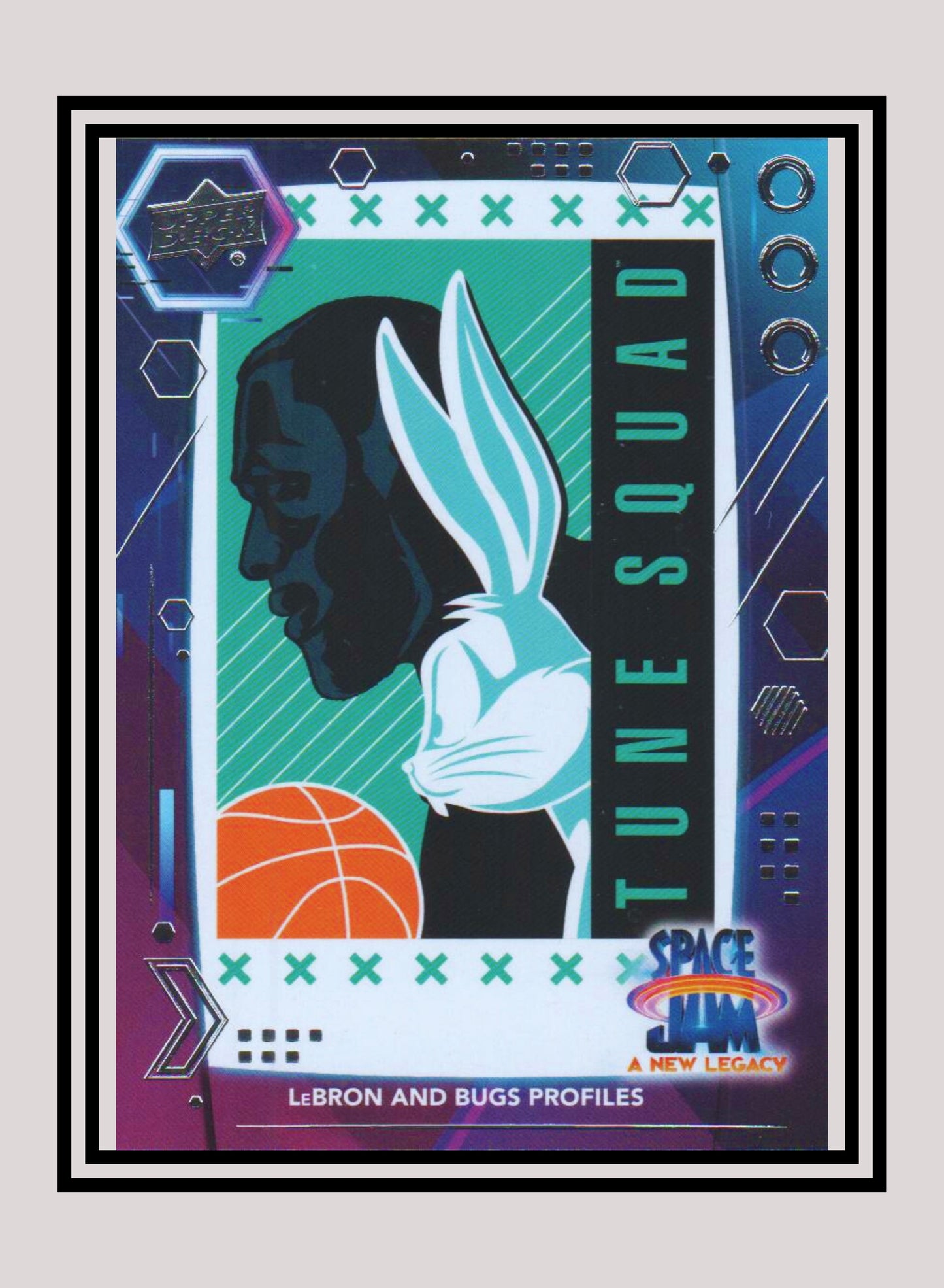 1x LeBron and Bugs Profiles - Base/Blue Parallel (#43 - 2021 Upper Deck Space Jam: A New Legacy)