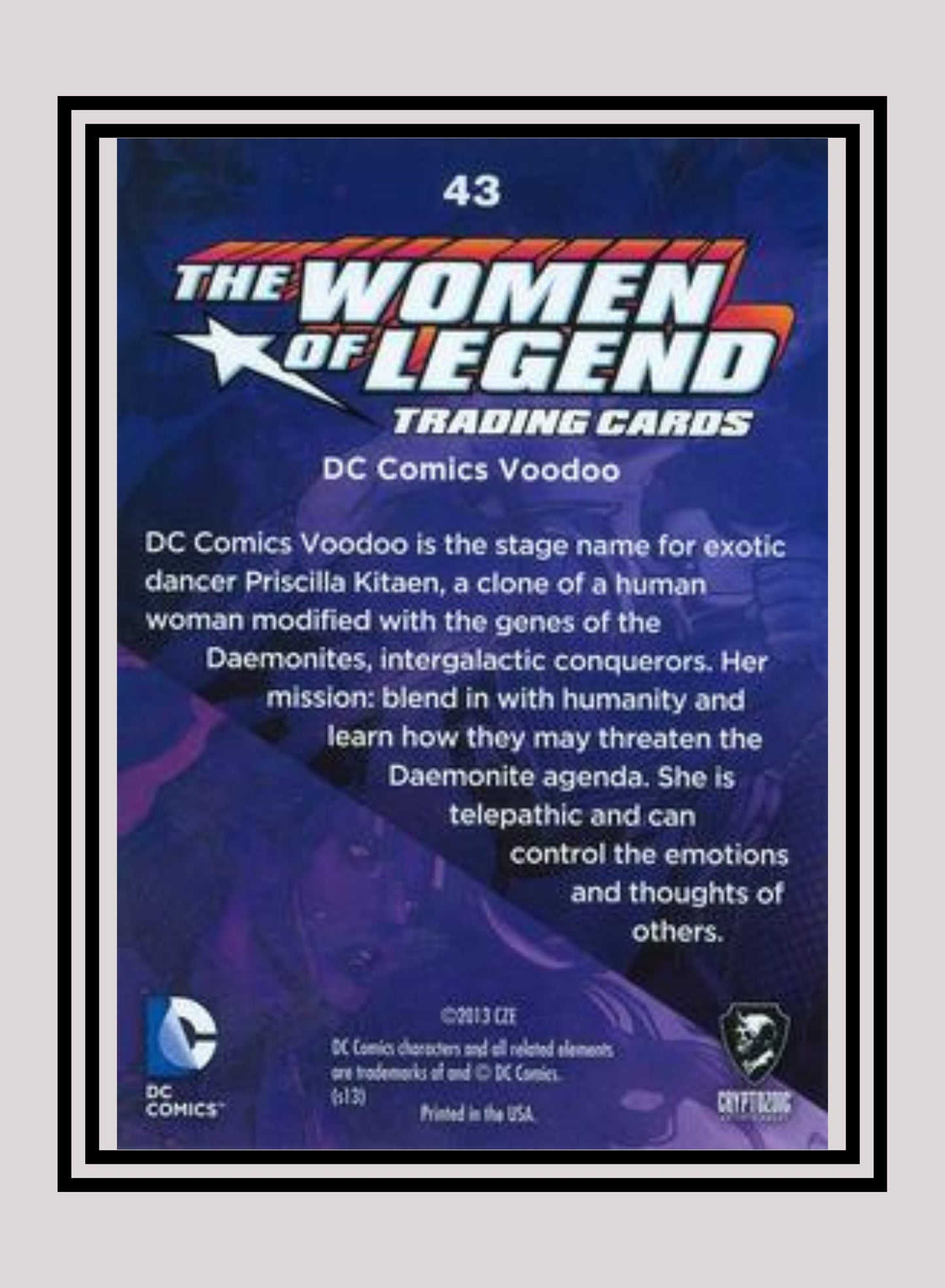 DC! 1x Voodoo - Base (#43 - 2013 Cryptozoic The Women of Legend)